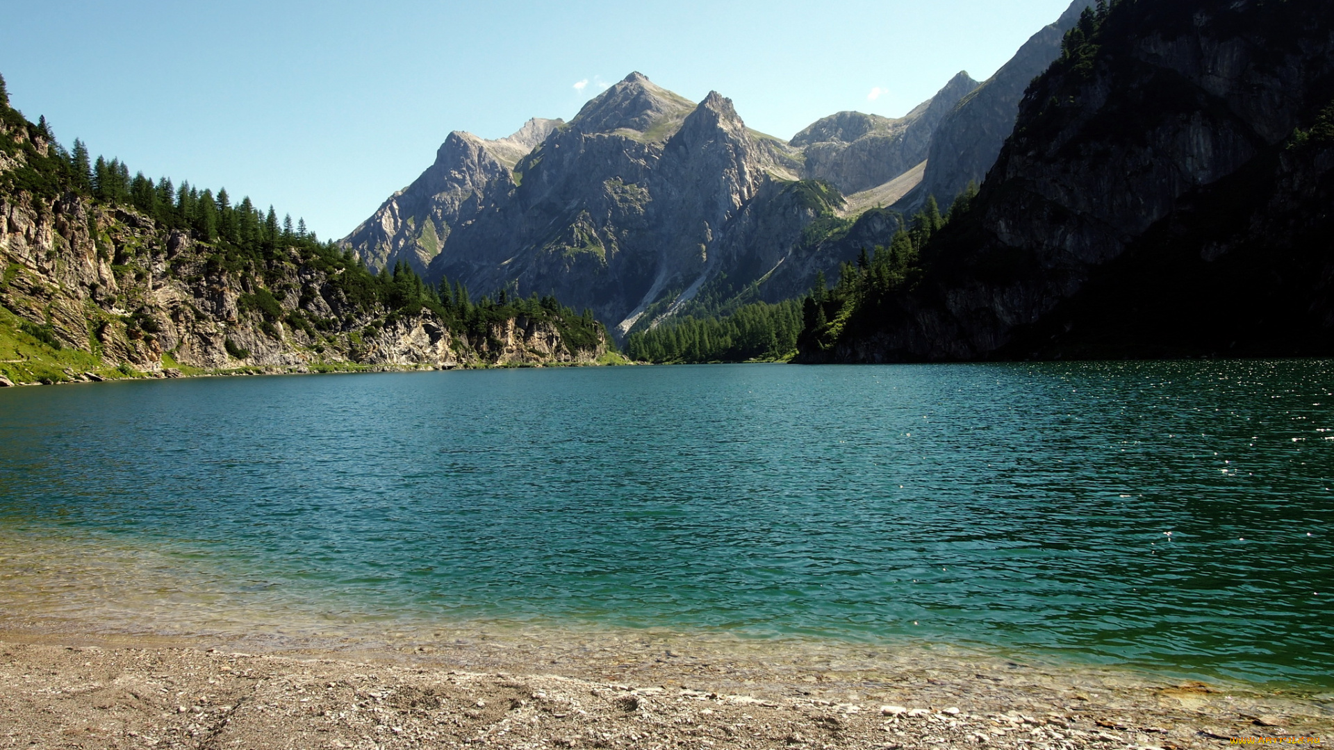 mountain, lake, iaustria, природа, реки, озера, озеро, лес