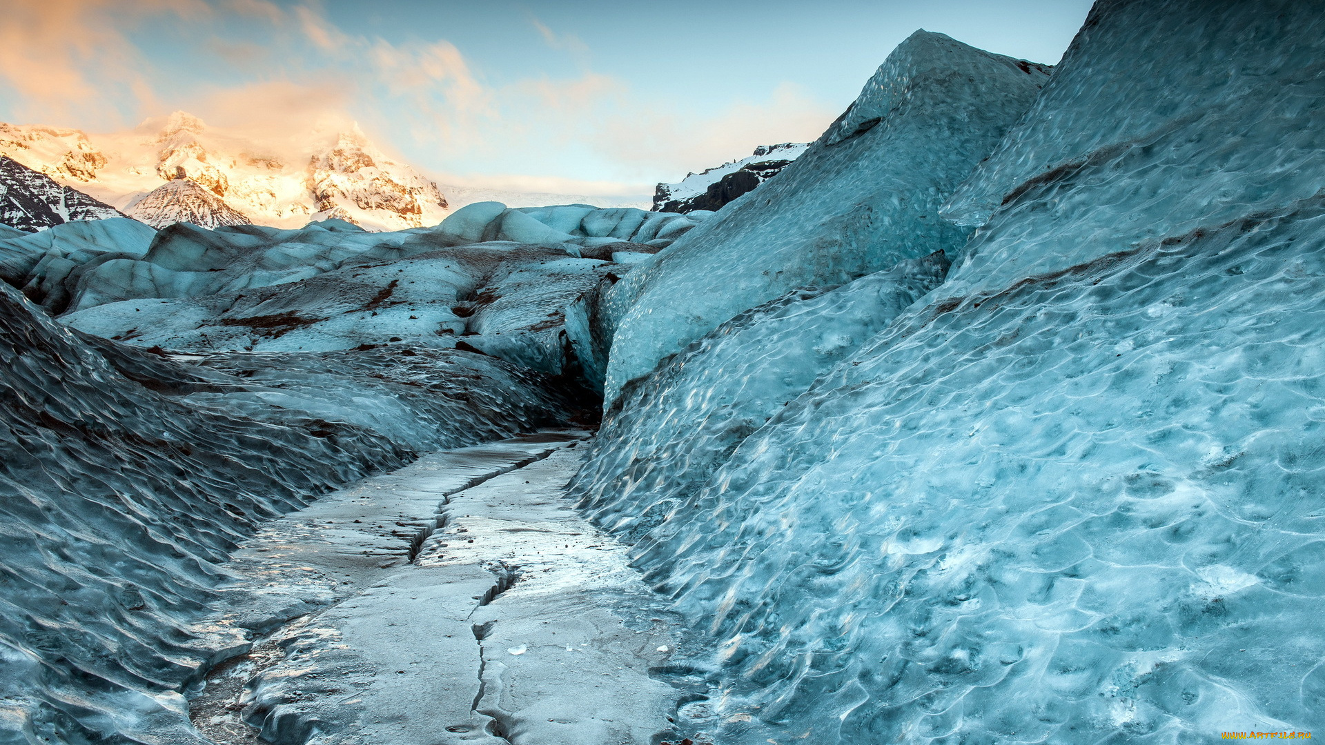 природа, айсберги, ледники, горы, лед, скалы, облака