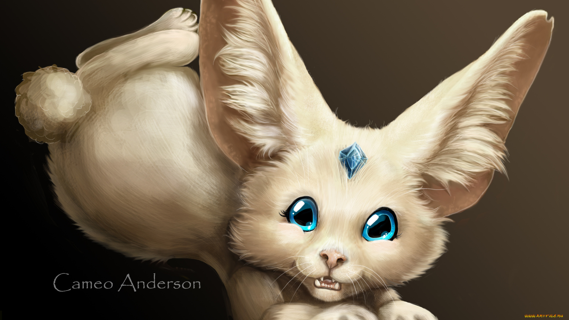 рисованные, животные, сказочные, мифические, зверок, фон