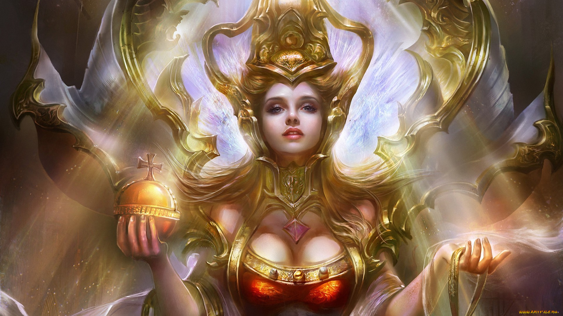 rongrong, wang, фэнтези, девушки, царица