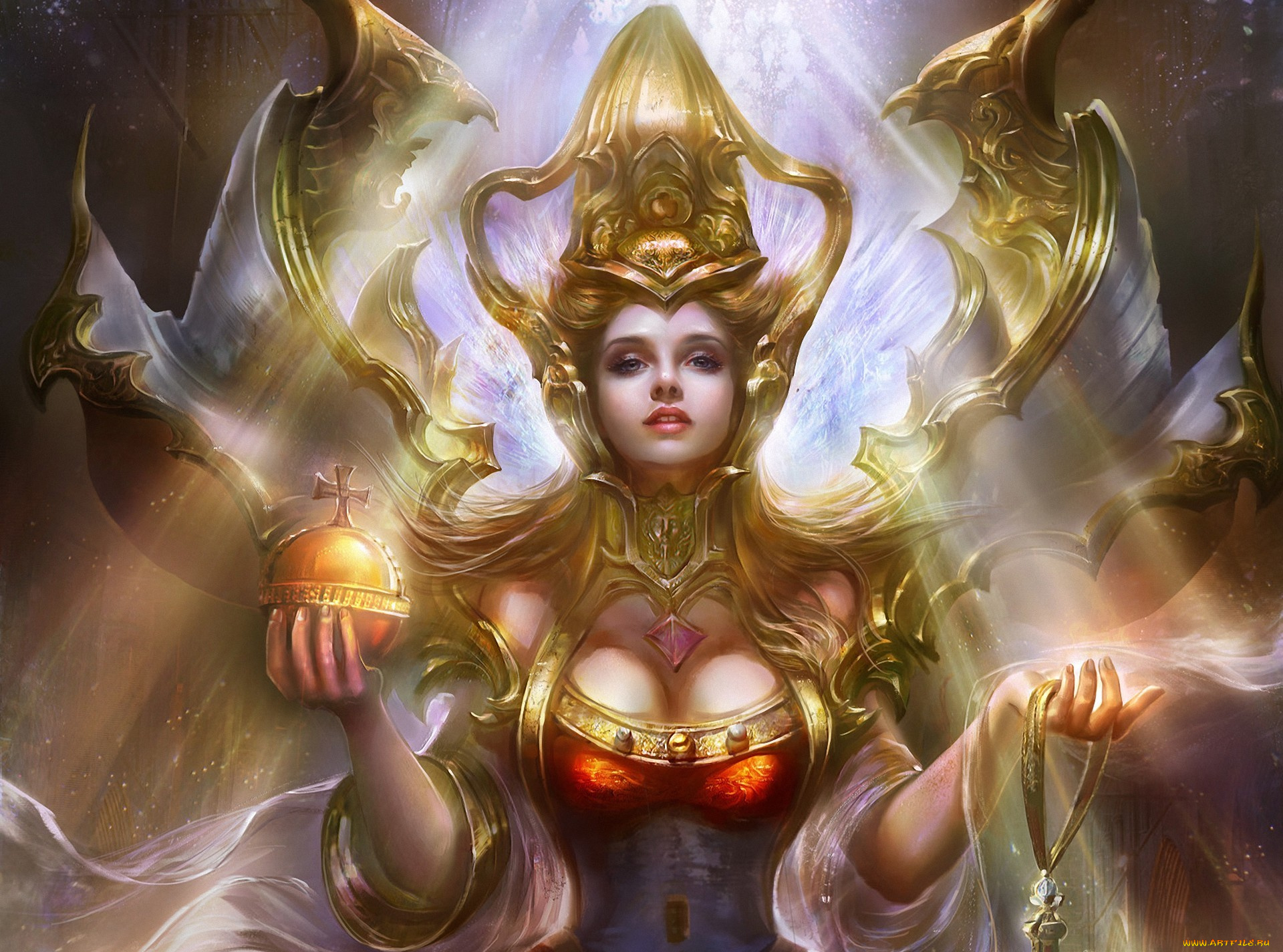 rongrong, wang, фэнтези, девушки, царица