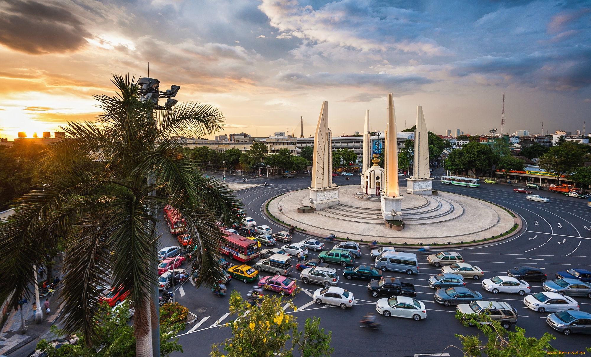 города, бангкок, таиланд, площадь