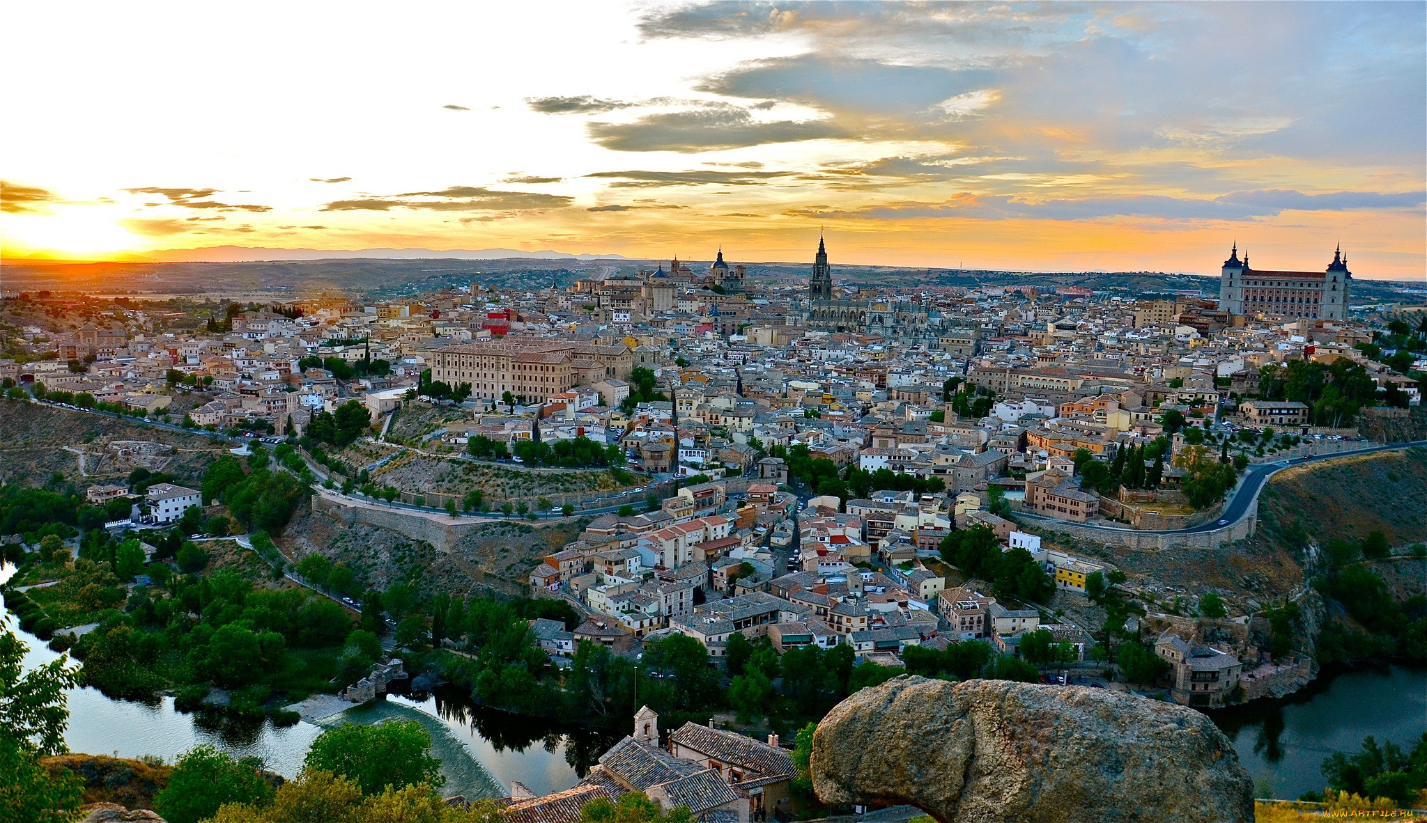 города, толедо, испания, панорама