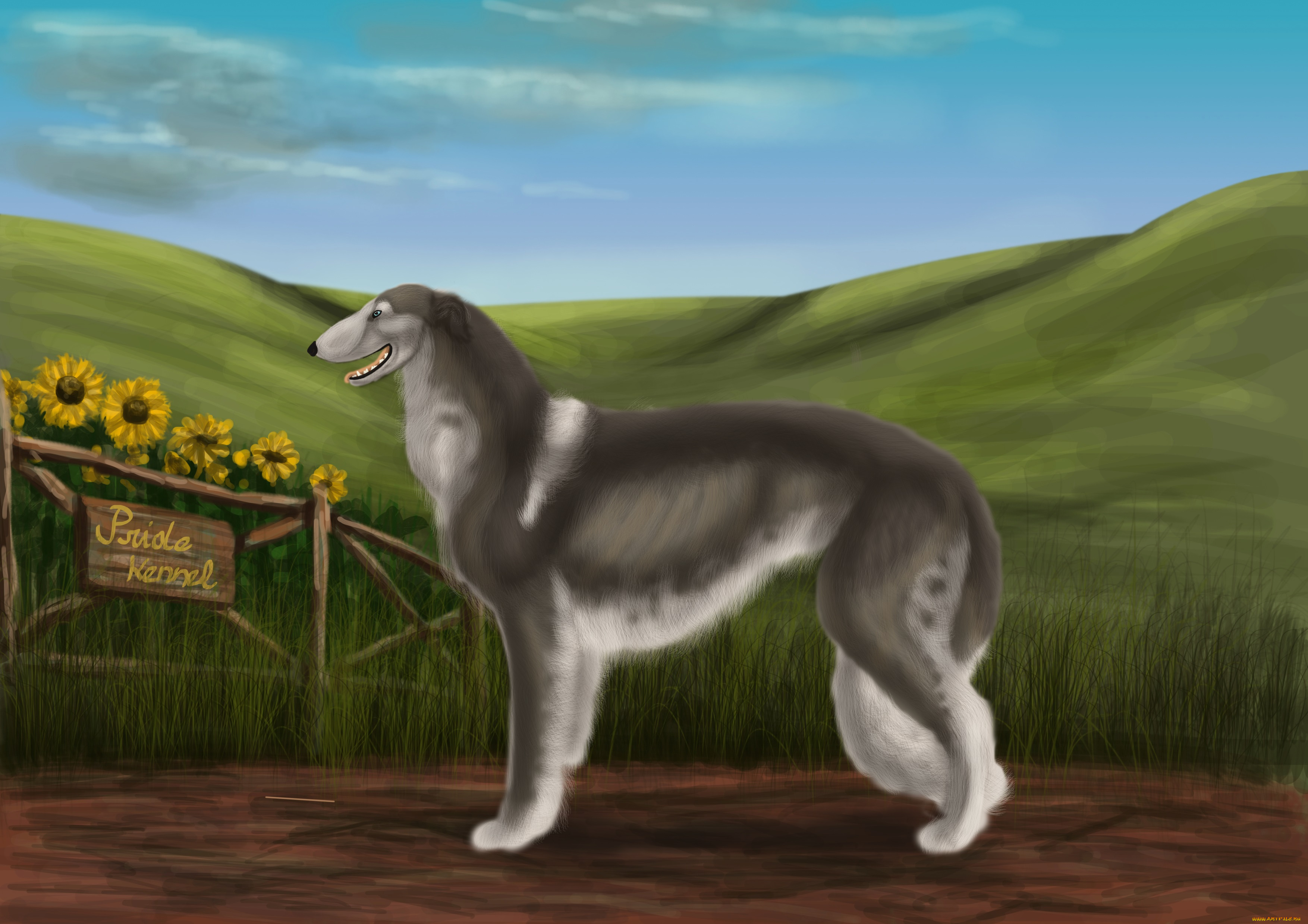 рисованные, животные, собаки, собака