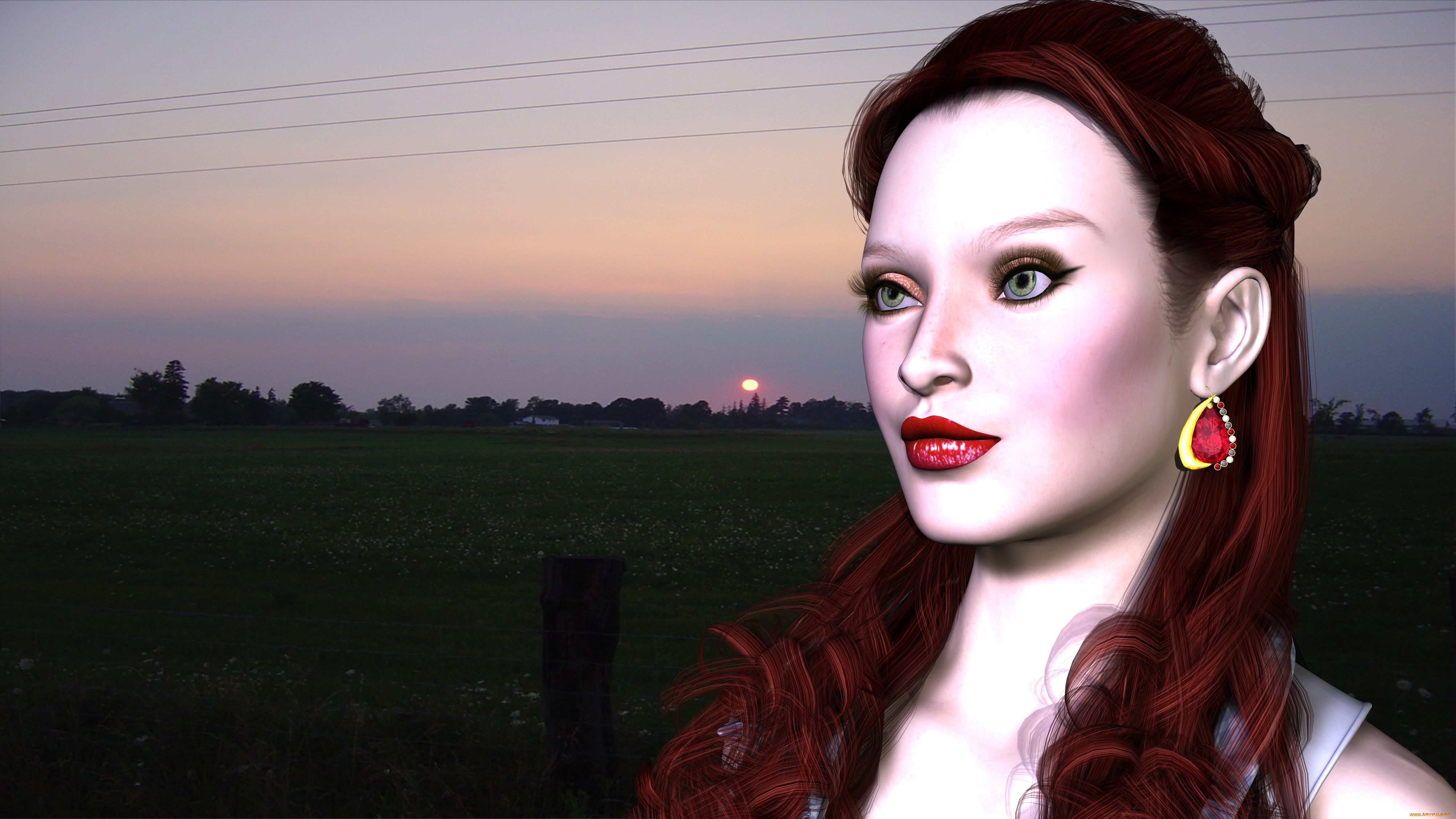 3д, графика, portraits, портрет, девушка