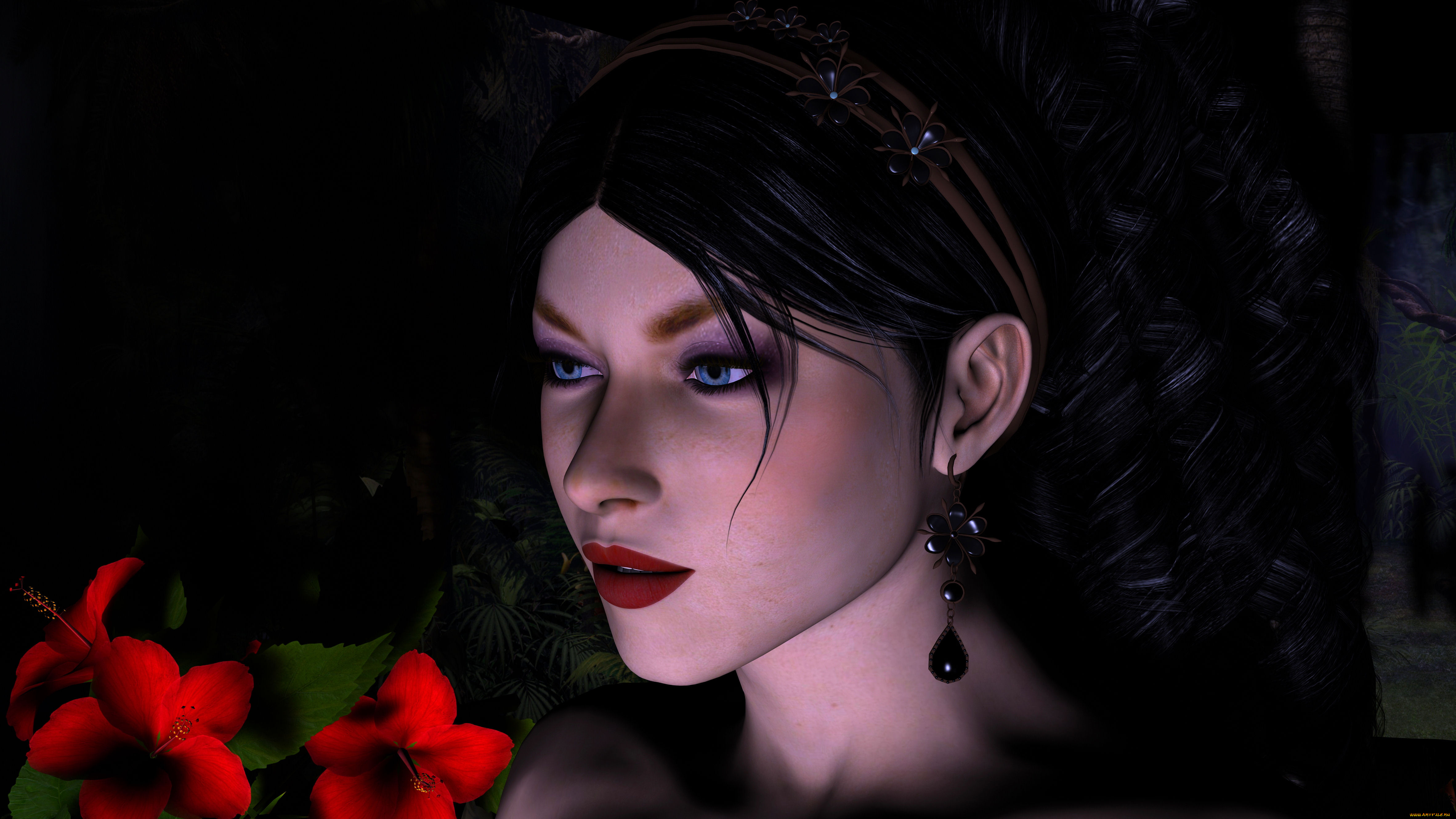 3д, графика, portraits, портрет, лицо, девушка