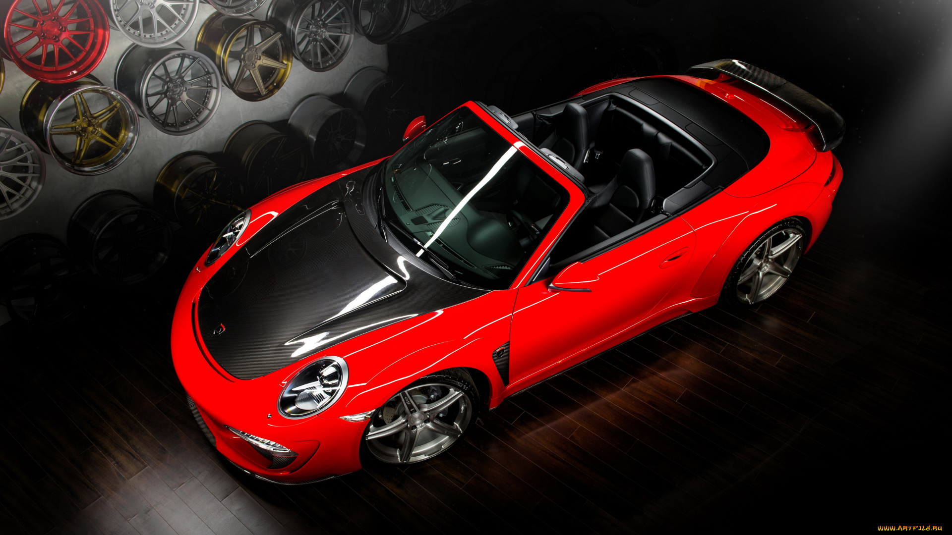 2014, porsche, 911, stinger, cabrio, автомобили, porsche, красный, тюнинг, cabrio, stinger