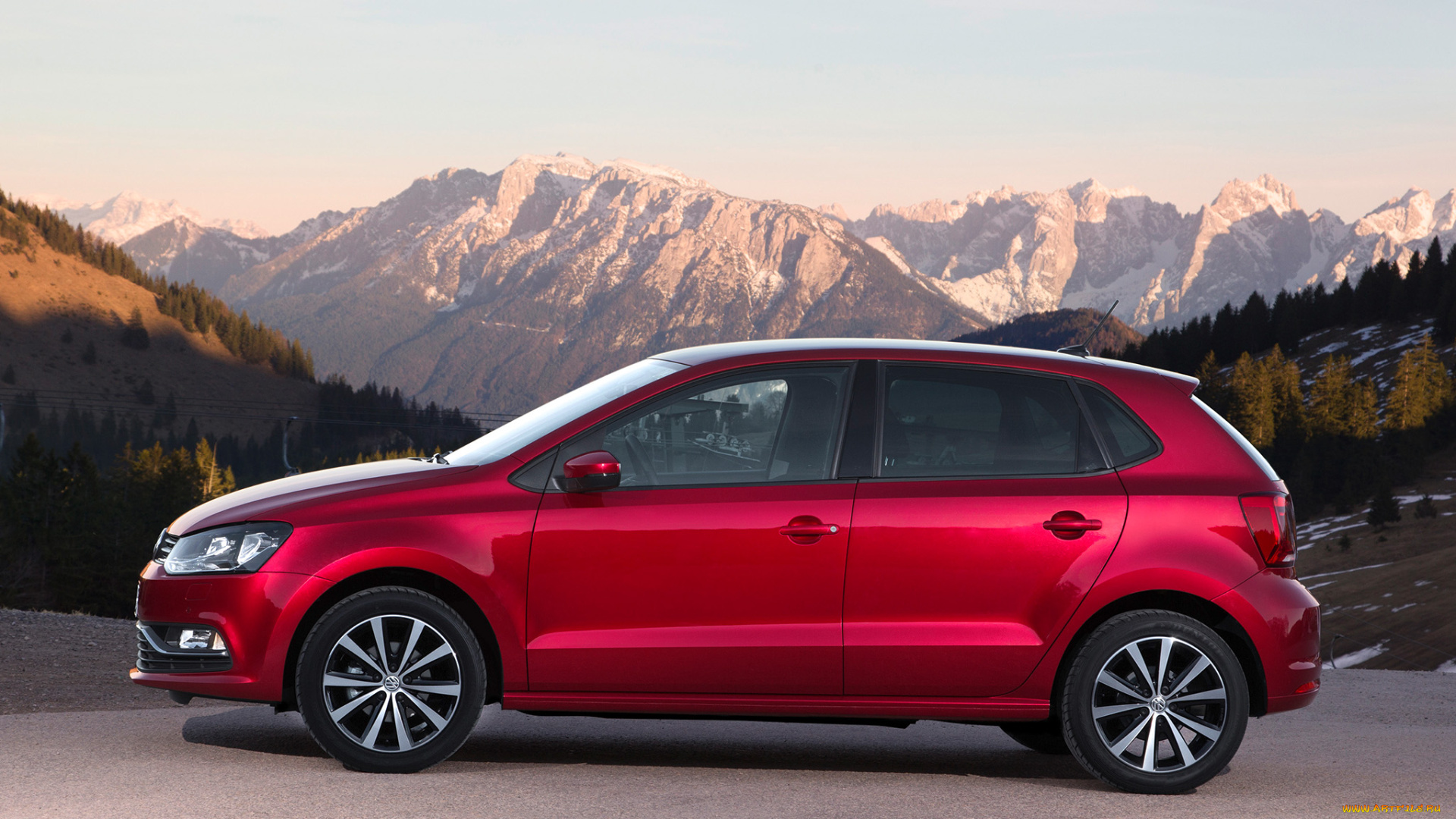 автомобили, volkswagen, 5-door, 2014, typ, 6r, красный, bluemotion, polo, tsi