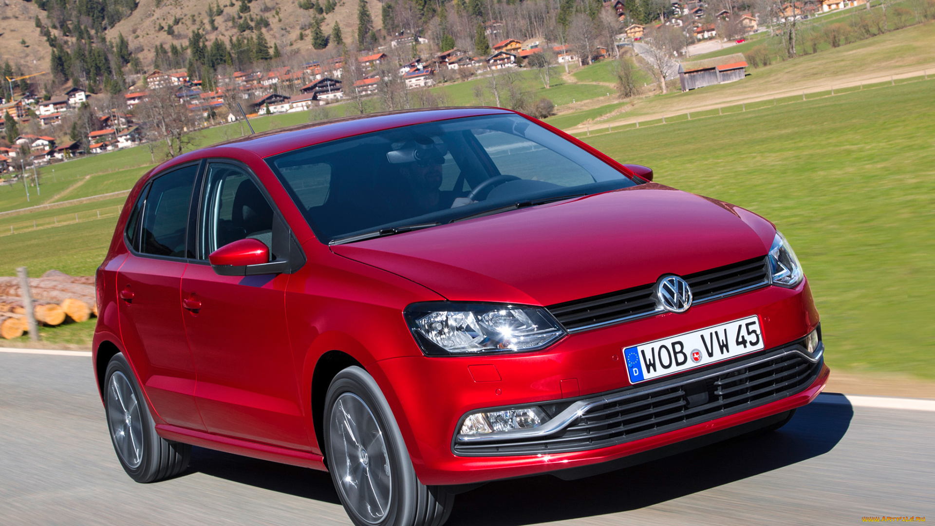 автомобили, volkswagen, 5-door, bluemotion, tsi, polo, красный, 2014, typ, 6r