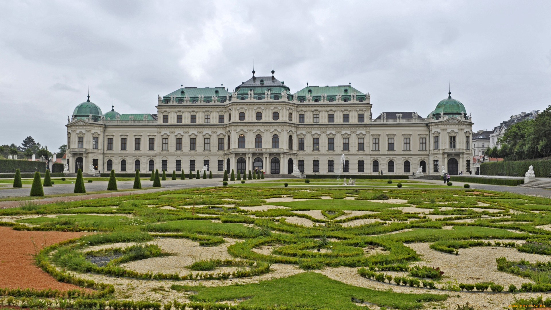 города, вена, , австрия, дворец, бельведер