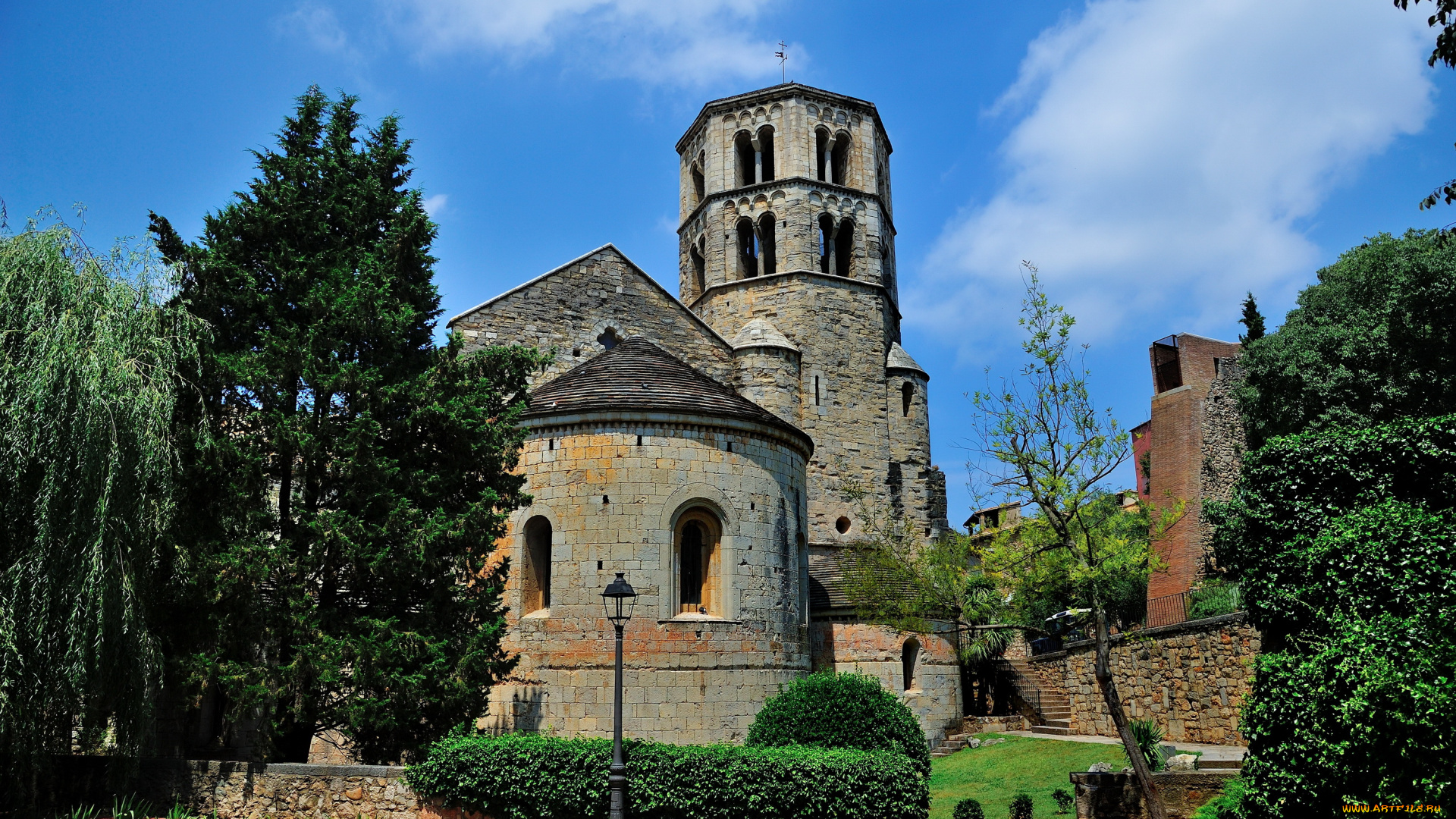 монастырь, , sant, pere, de, galligants, , girona, испания, города, -, католические, соборы, , костелы, , аббатства, монастырь, испания, girona