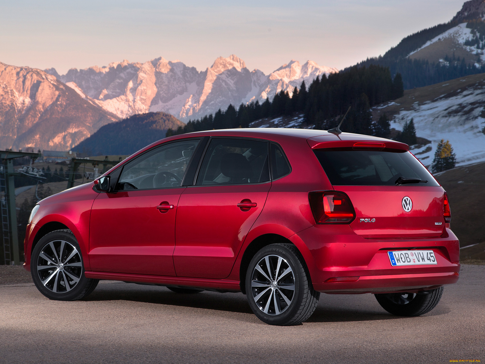 автомобили, volkswagen, typ, 6r, 2014, красный, 5-door, bluemotion, tsi, polo