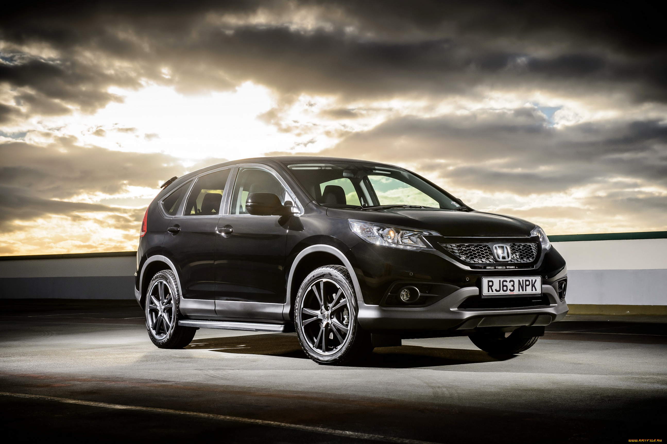2014, honda, cr-v, автомобили, honda, закат, черный