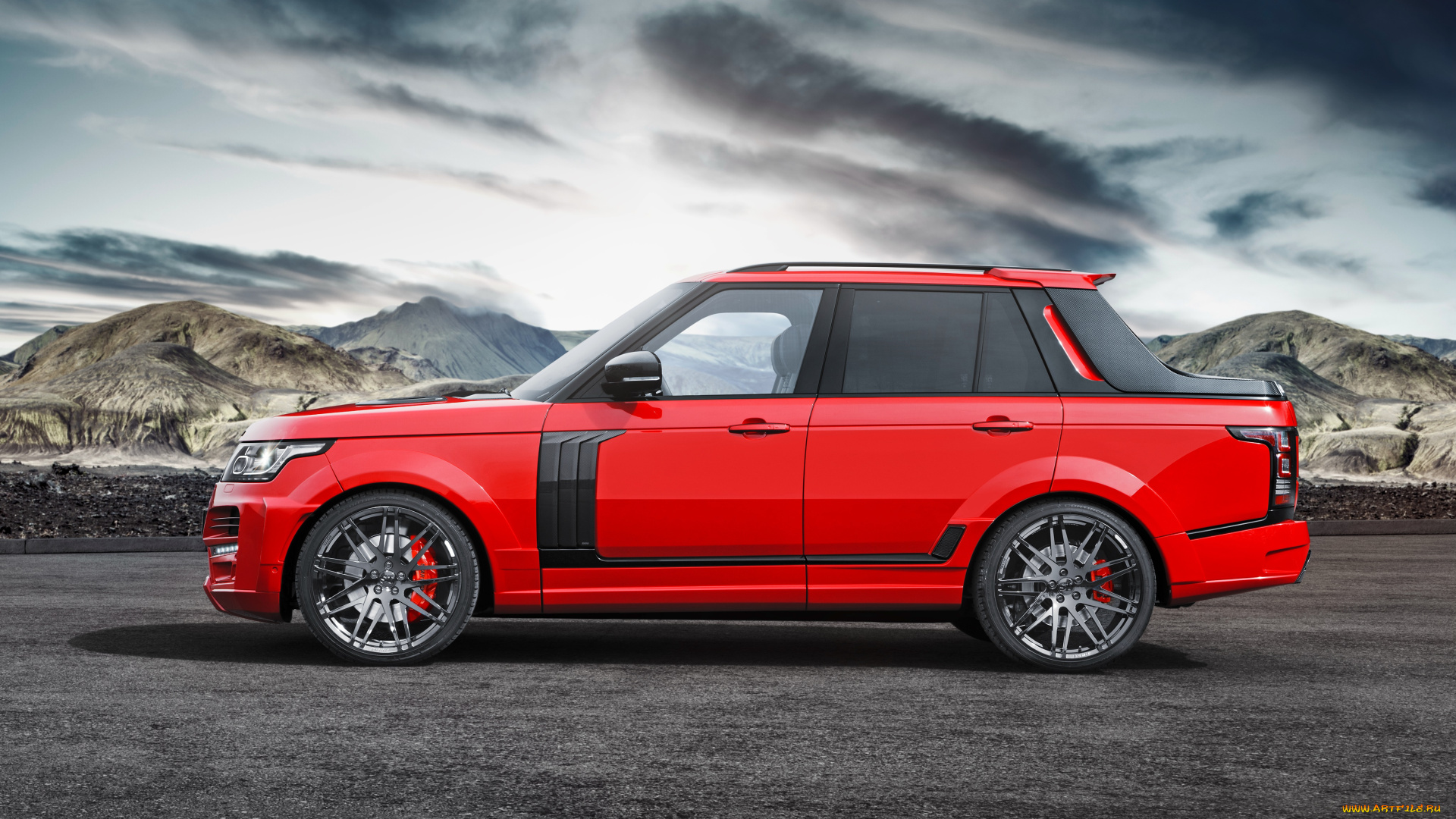 автомобили, range, rover, крассный, 2015г, l405, pickup, range, rover, startech
