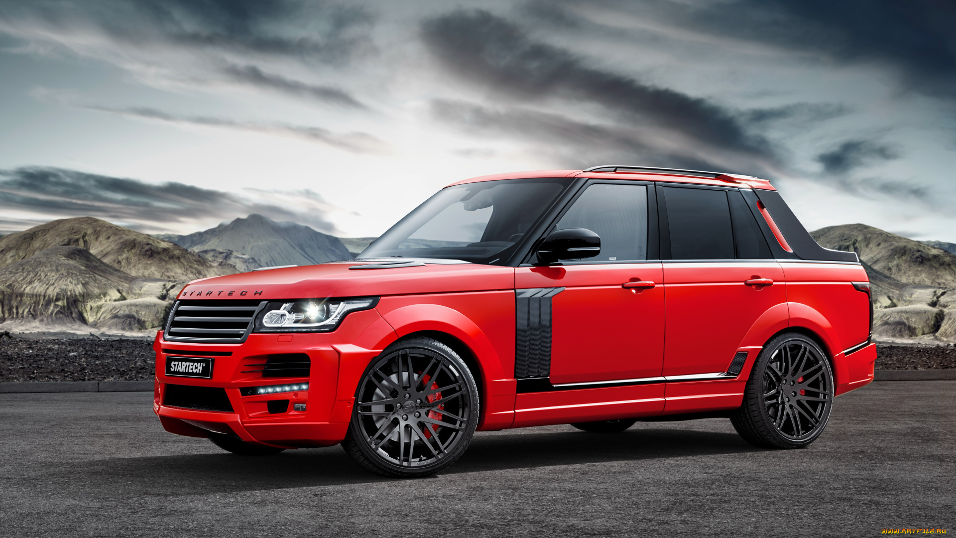 автомобили, range, rover, крассный, 2015г, l405, pickup, range, rover, startech