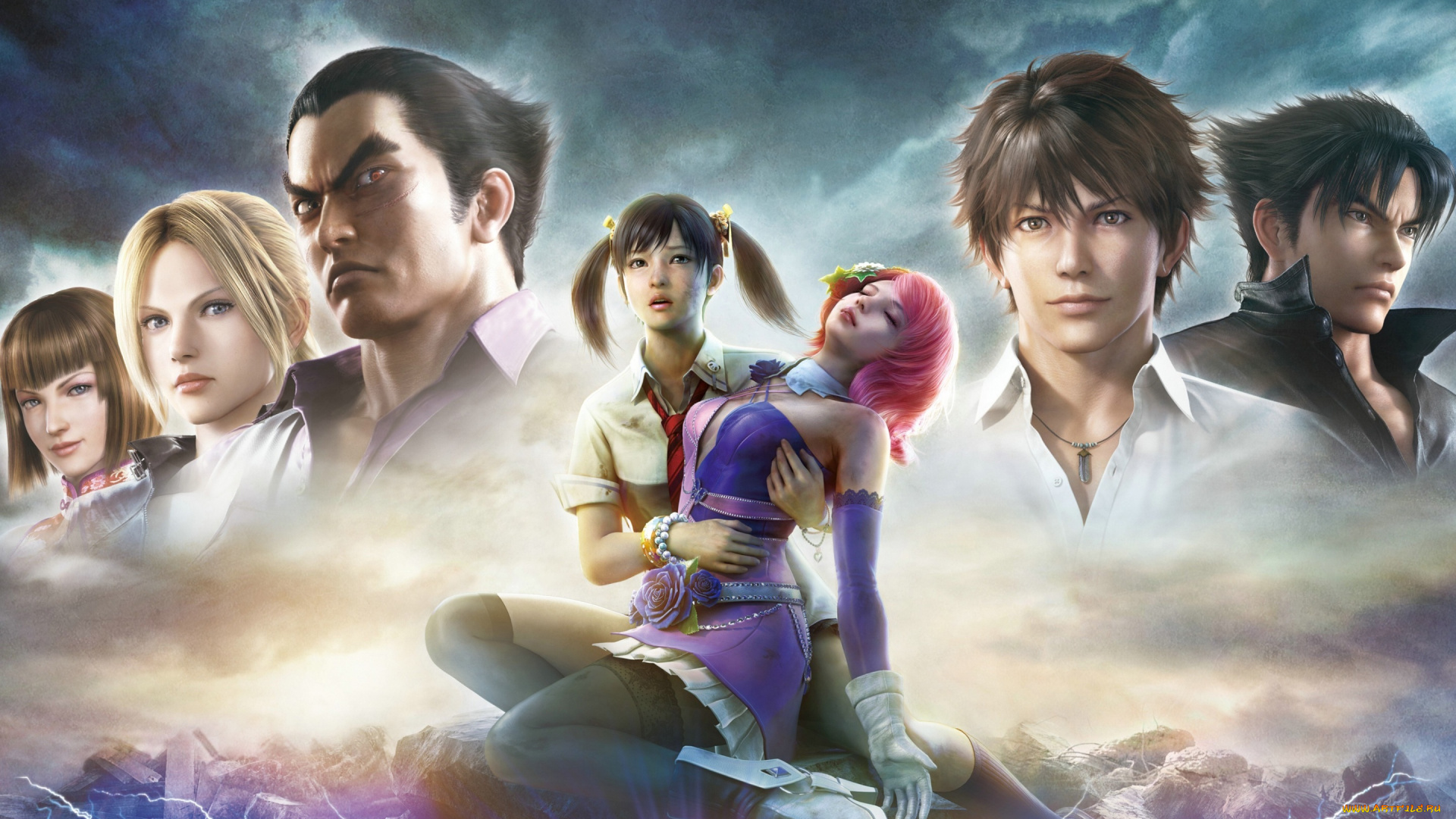 видео, игры, tekken, 4, tekken, арт, парни, девушки