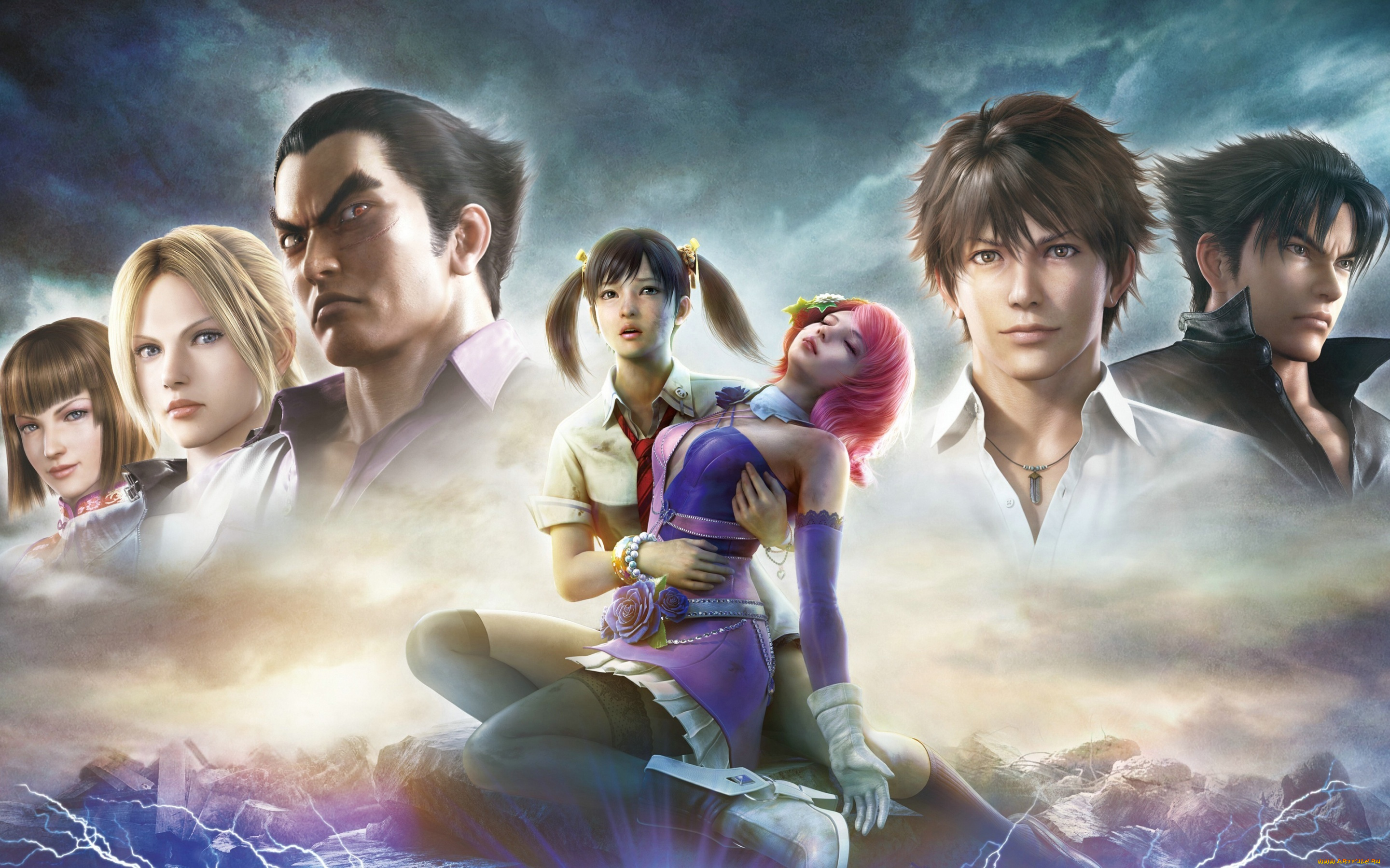 видео, игры, tekken, 4, tekken, арт, парни, девушки