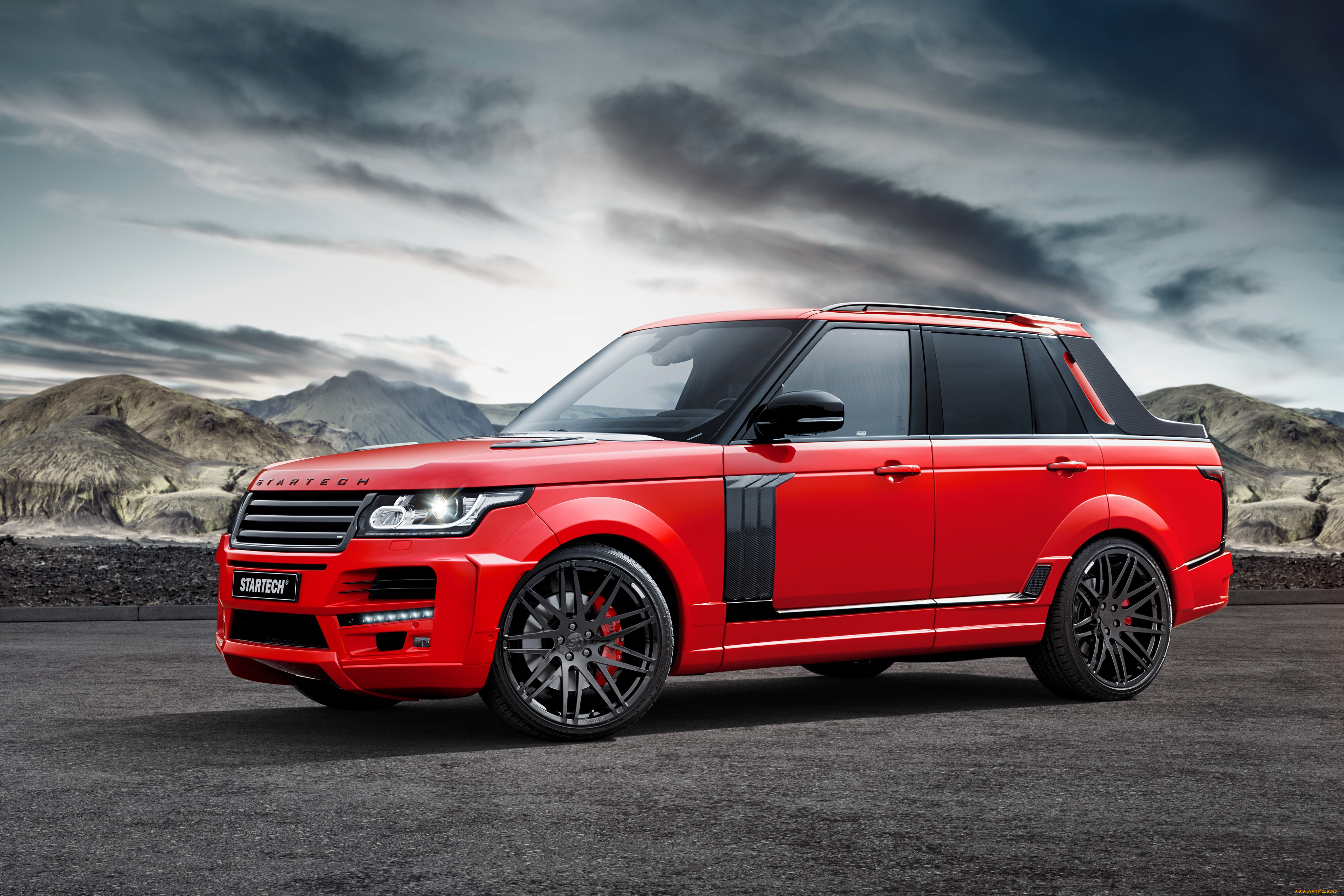 автомобили, range, rover, крассный, 2015г, l405, pickup, range, rover, startech