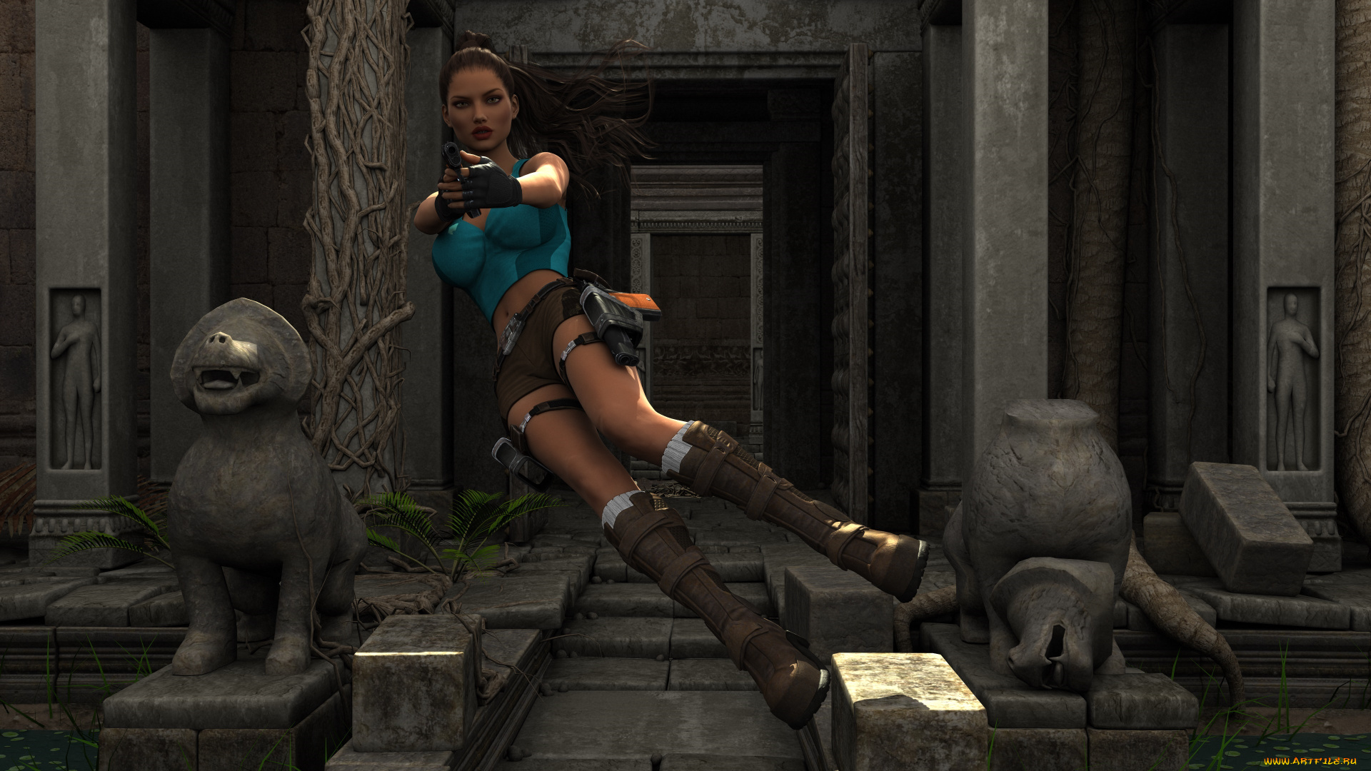 3д, графика, фантазия, , fantasy, оружие, фон, взгляд, девушка