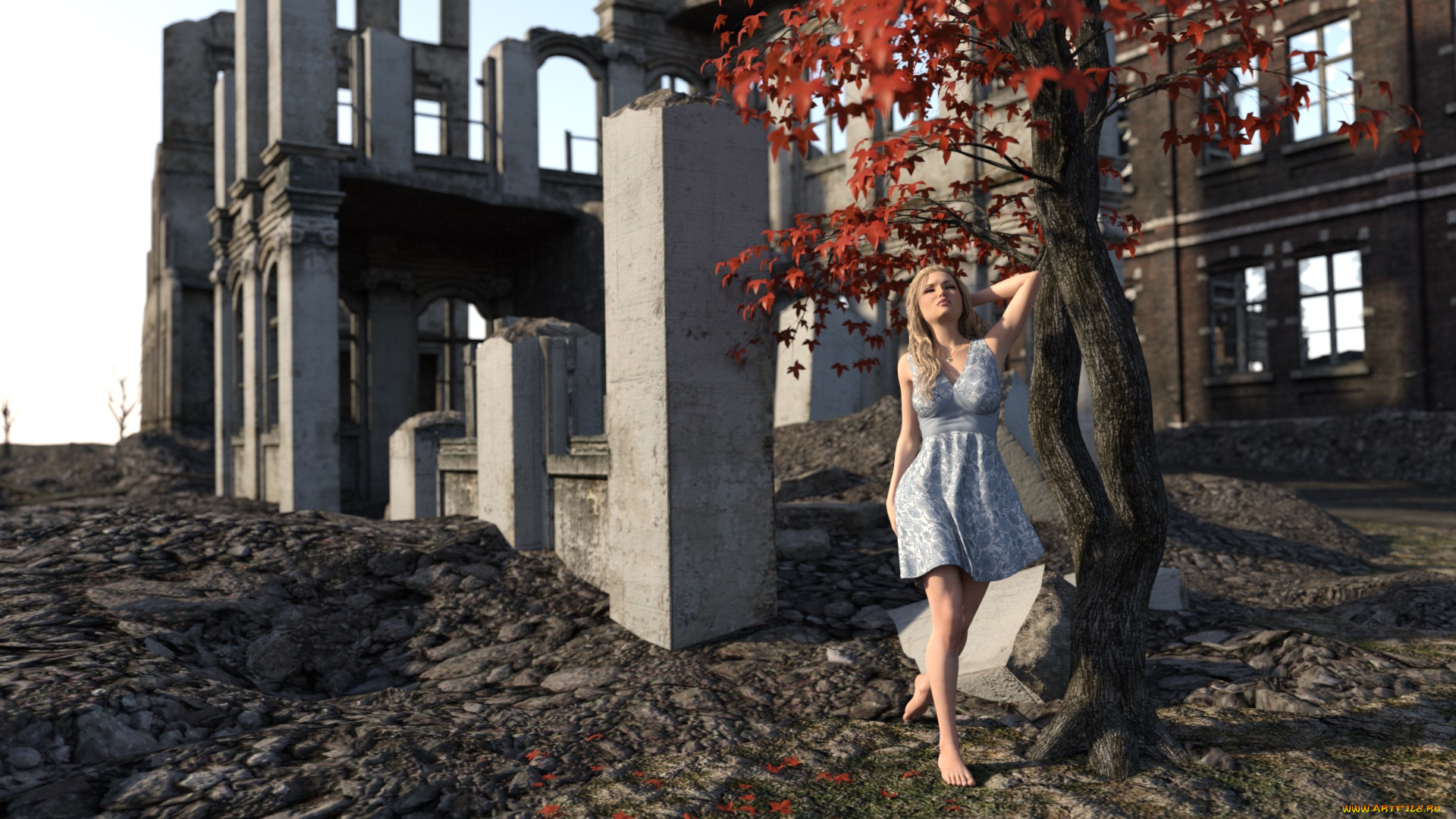 3д, графика, люди, , people, девушка, взгляд, фон