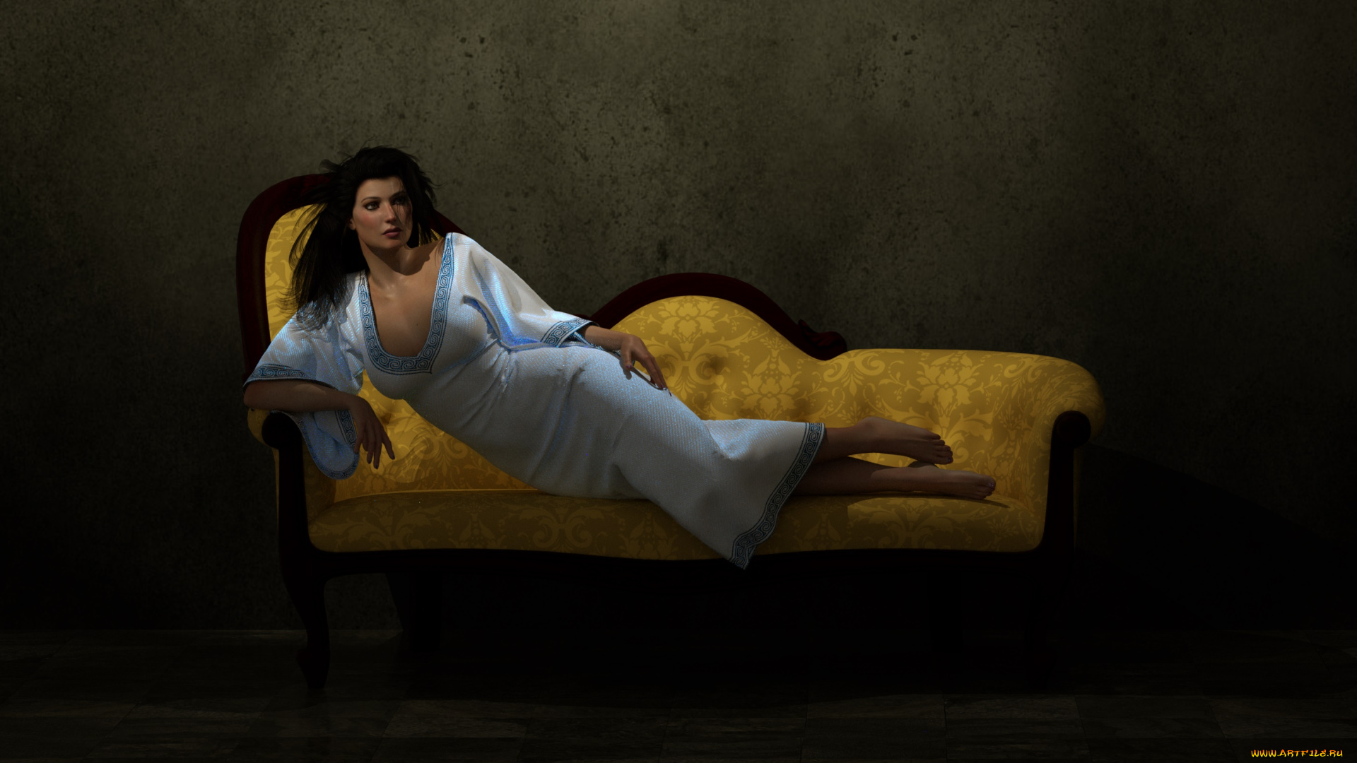 3д, графика, люди, , people, интерьер, фон, взгляд, девушка