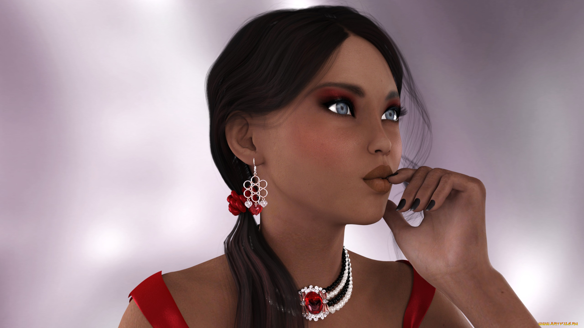 3д, графика, портрет, , portraits, девушка, фон, взгляд