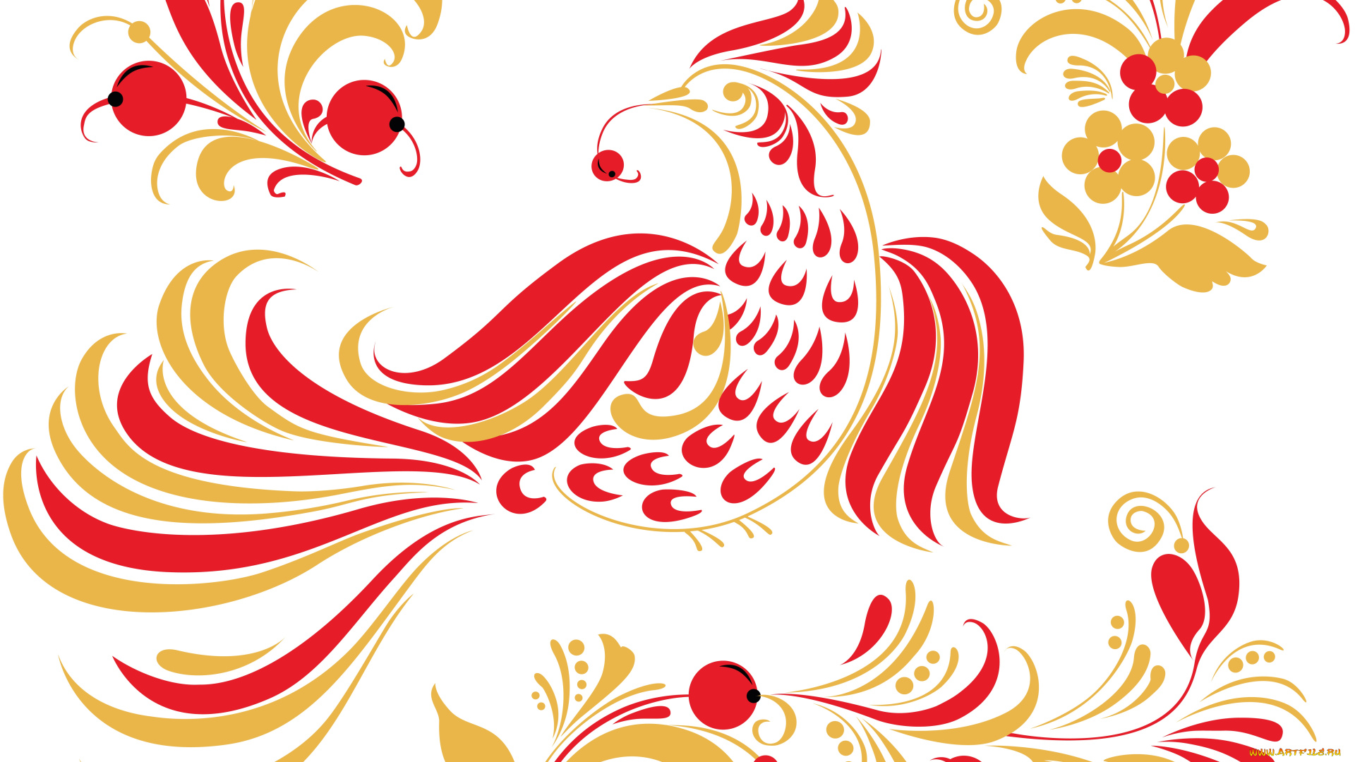 векторная, графика, птицы, , птицы, цветы, птица, фон