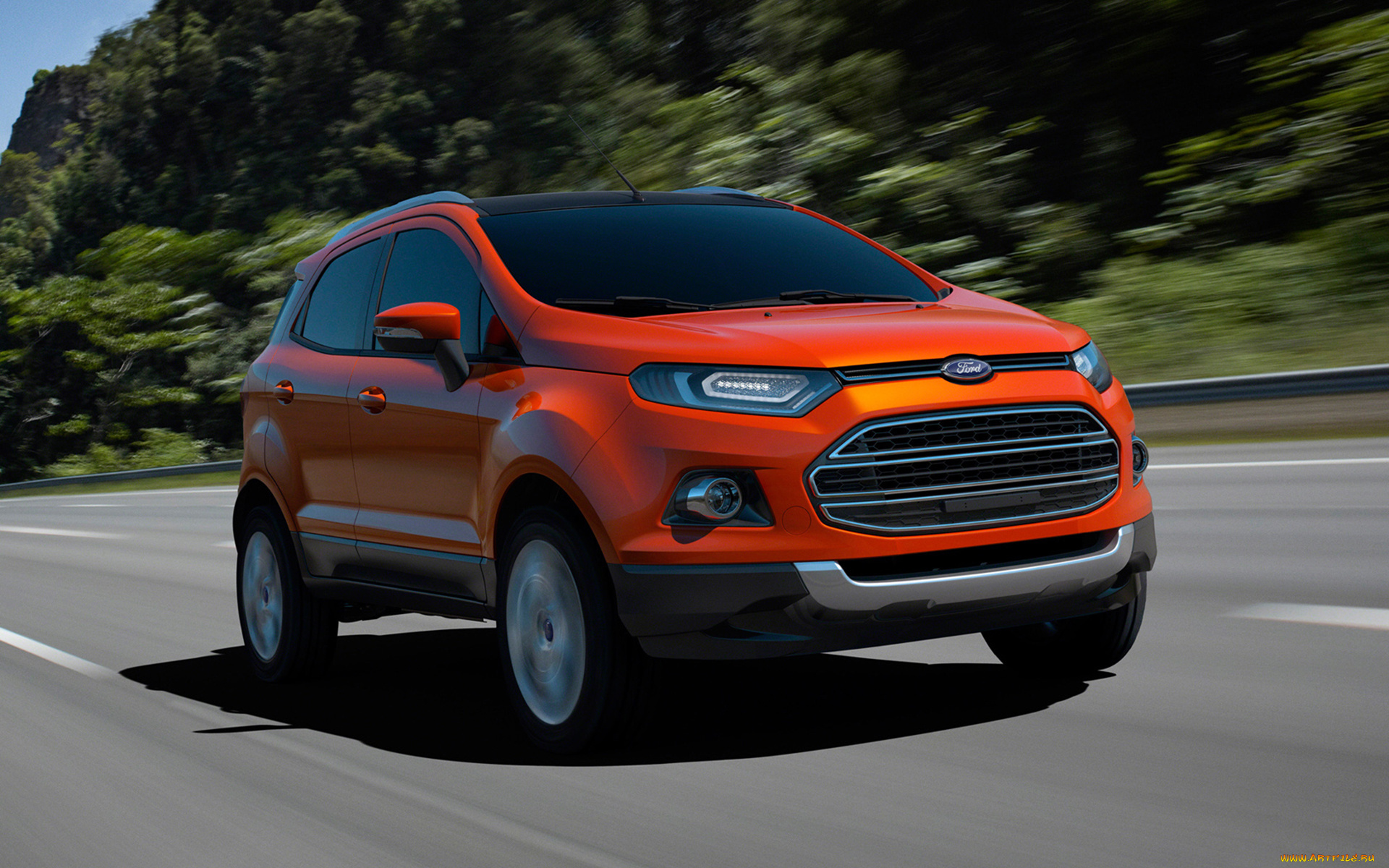 ford, eco, sport, concept, 2012, автомобили, ford, движение, оранжевый, 2012, concept, eco, sport