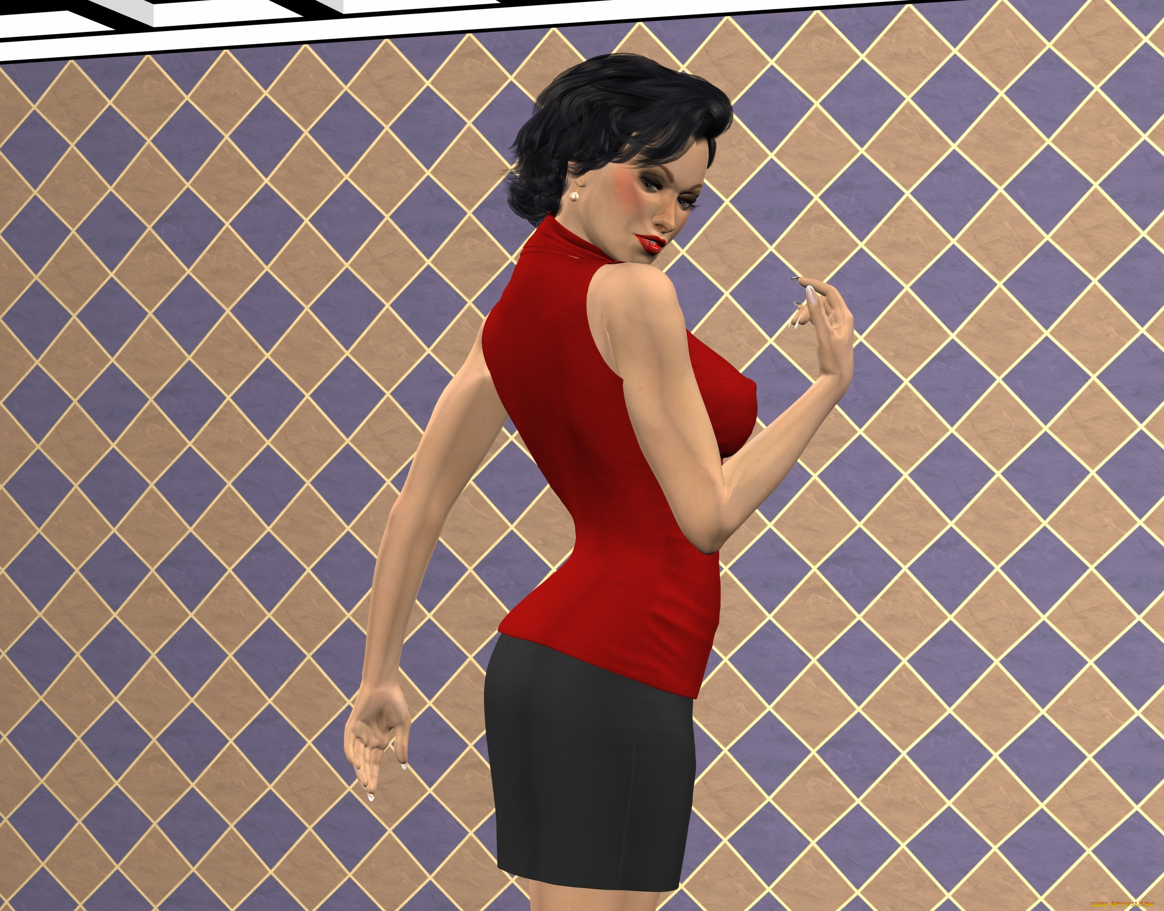 3д, графика, люди, , people, взгляд, девушка, фон