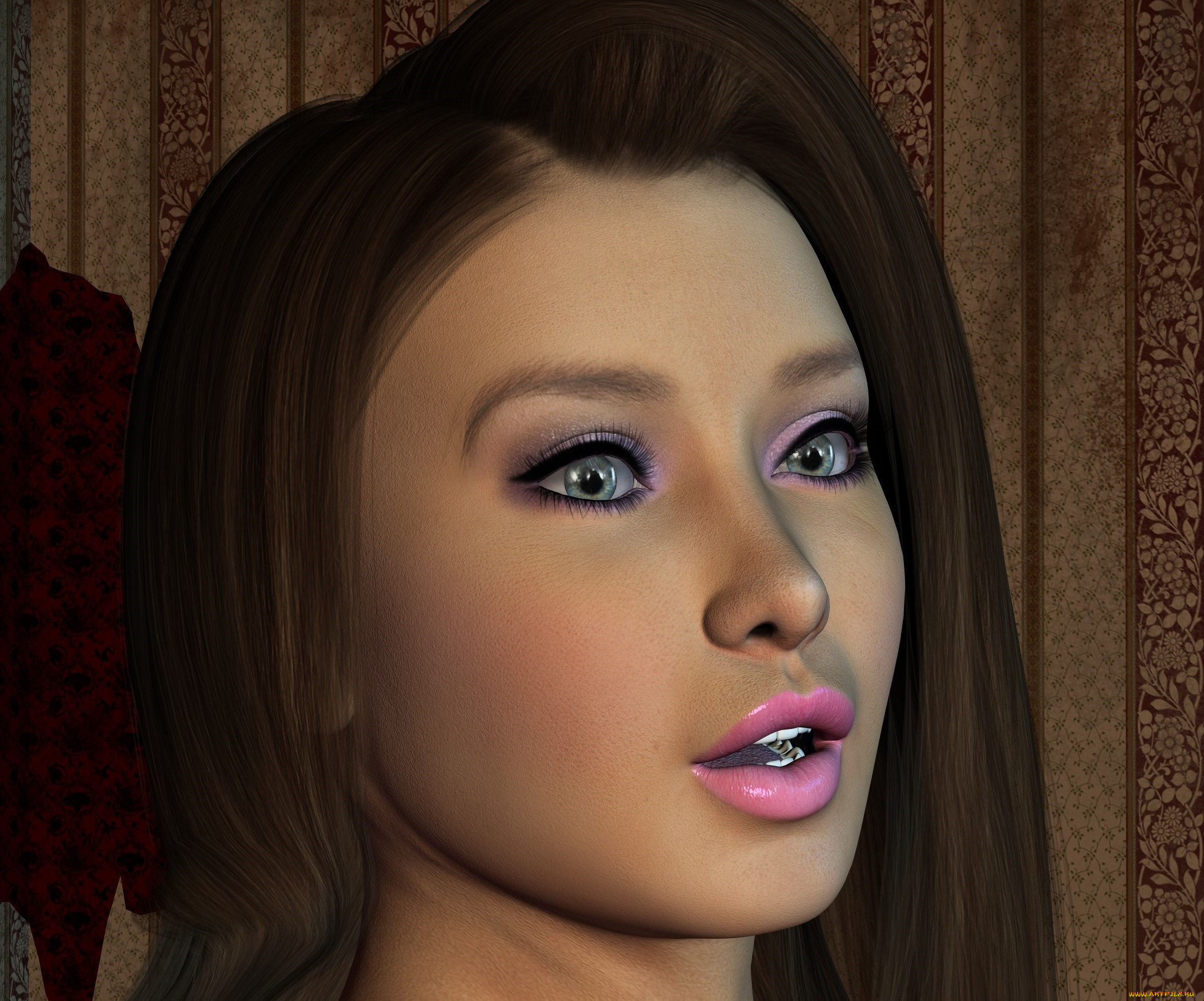 3д, графика, портрет, , portraits, фон, взгляд, девушка