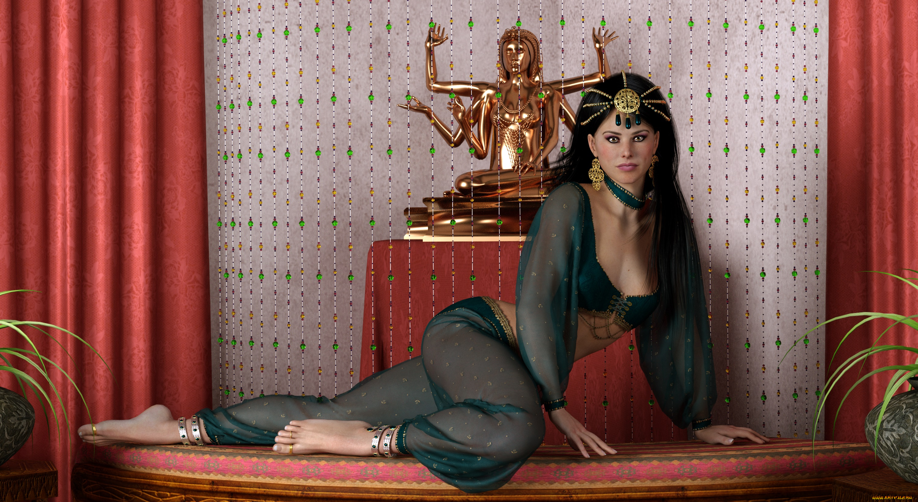 3д, графика, люди, , people, интерьер, фон, взгляд, девушка