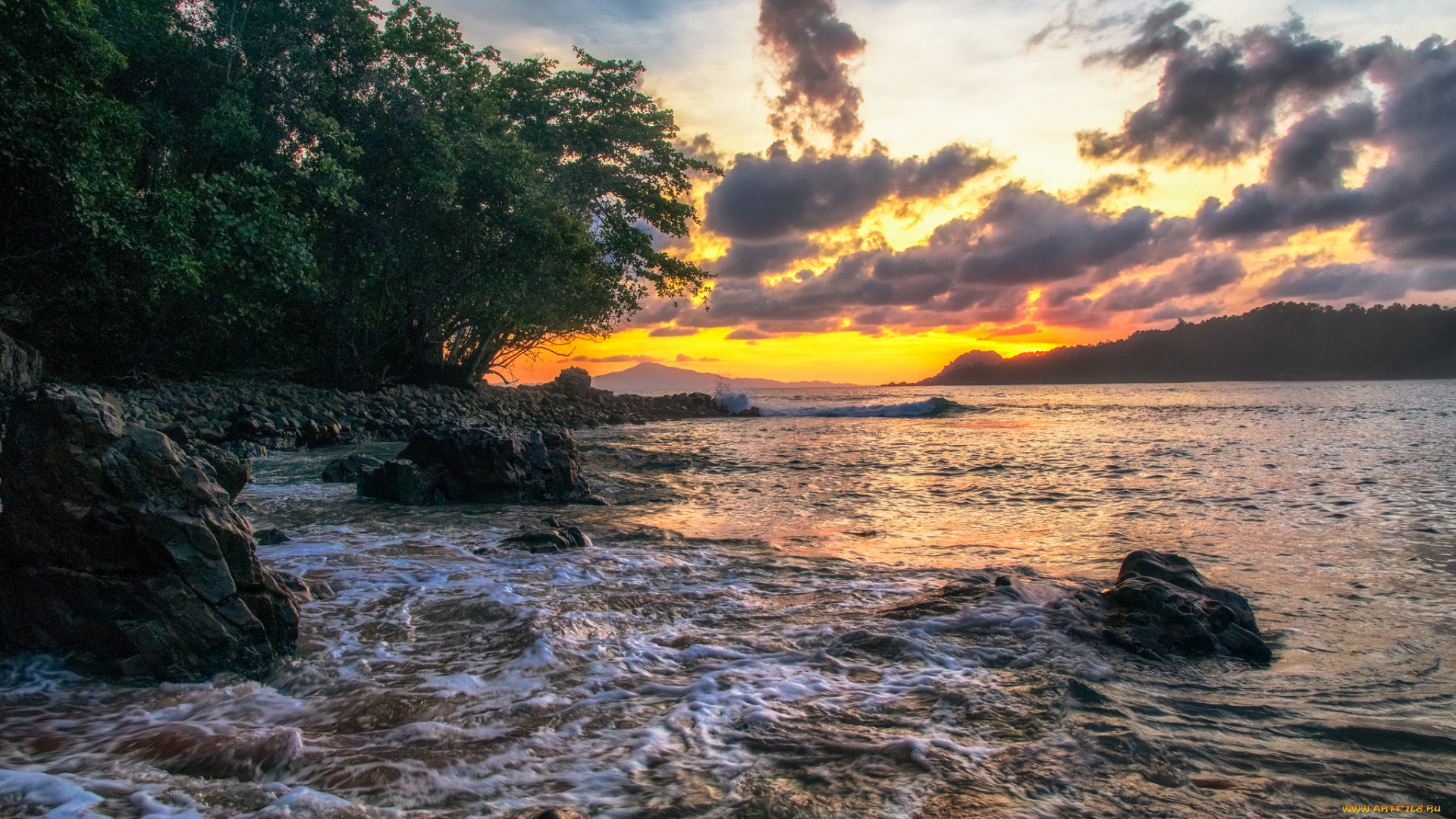 природа, побережье, море, берег