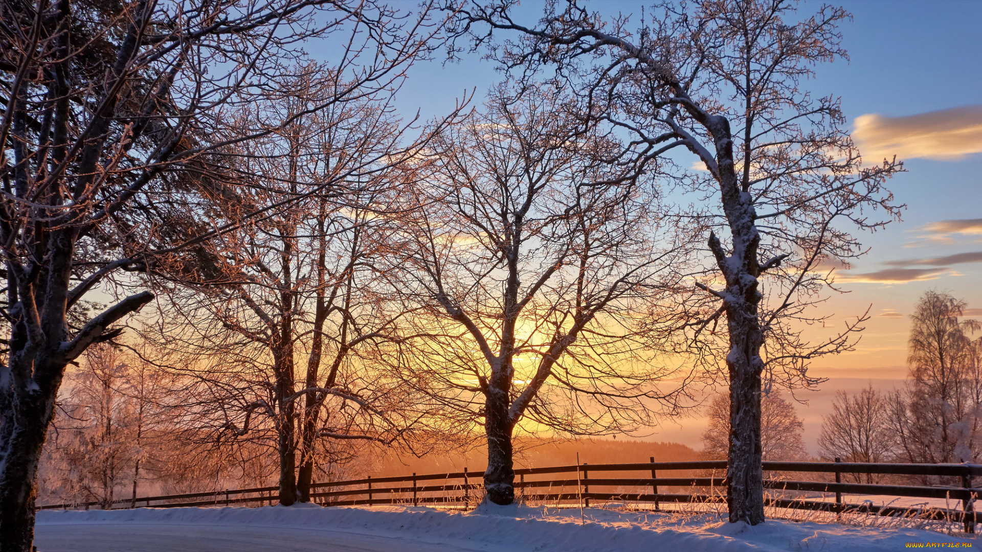 природа, зима, снег