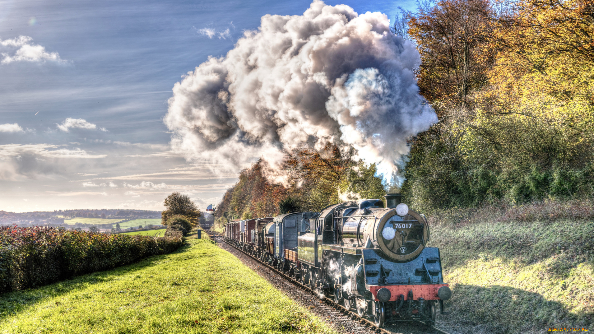 техника, паровозы, локомотив, состав