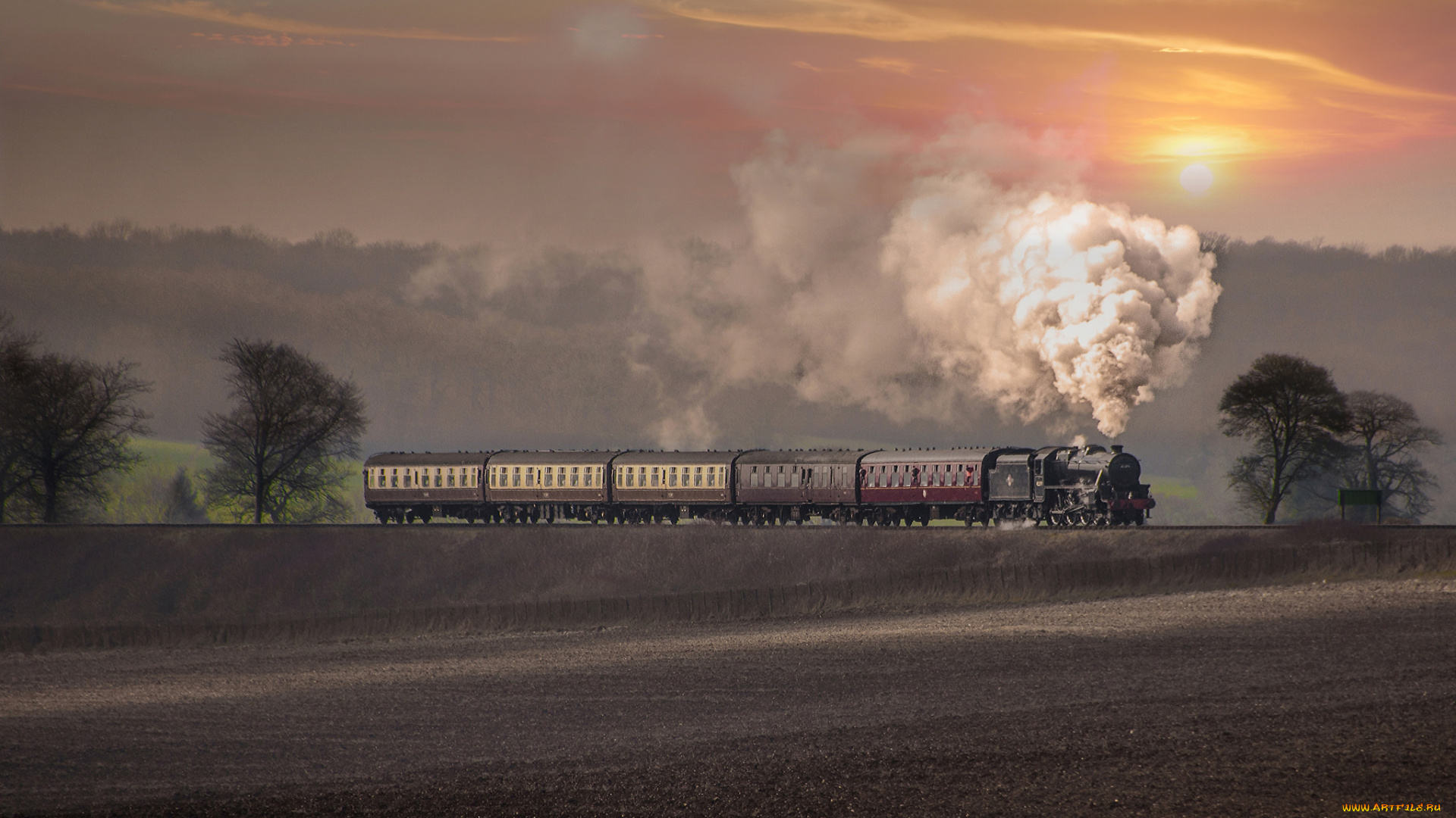 техника, паровозы, состав, локомотив
