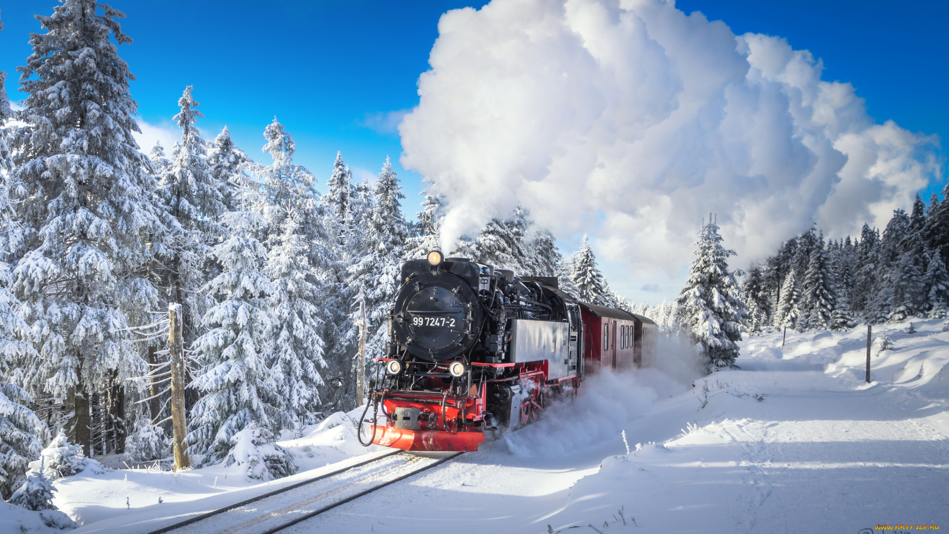 техника, паровозы, состав, локомотив