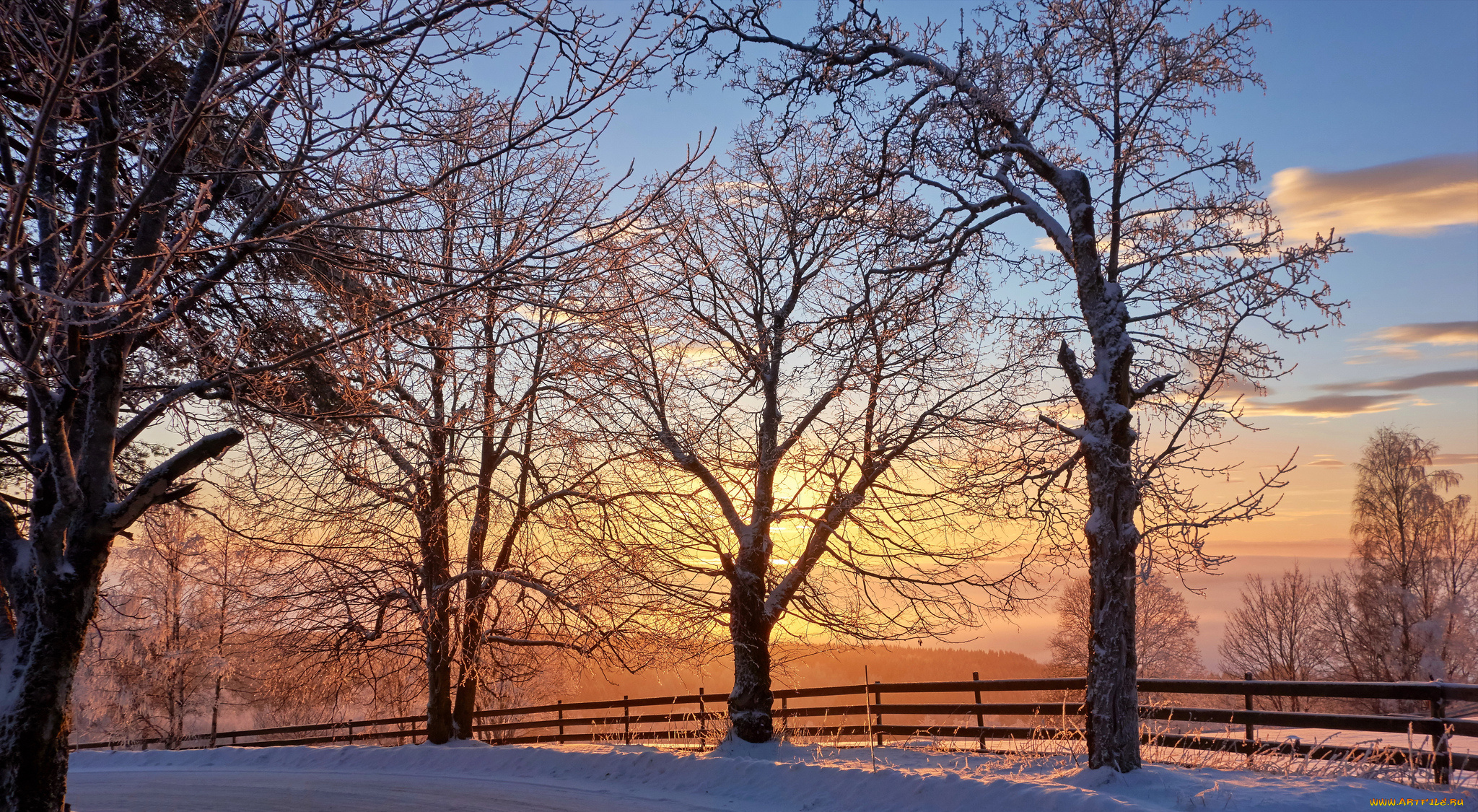 природа, зима, снег