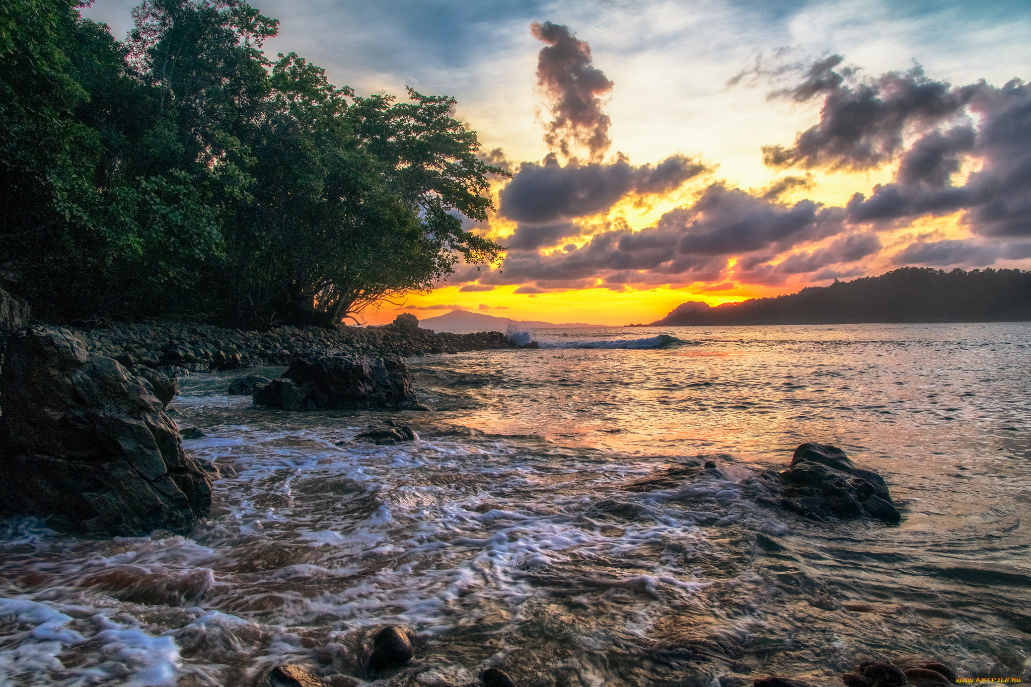 природа, побережье, море, берег