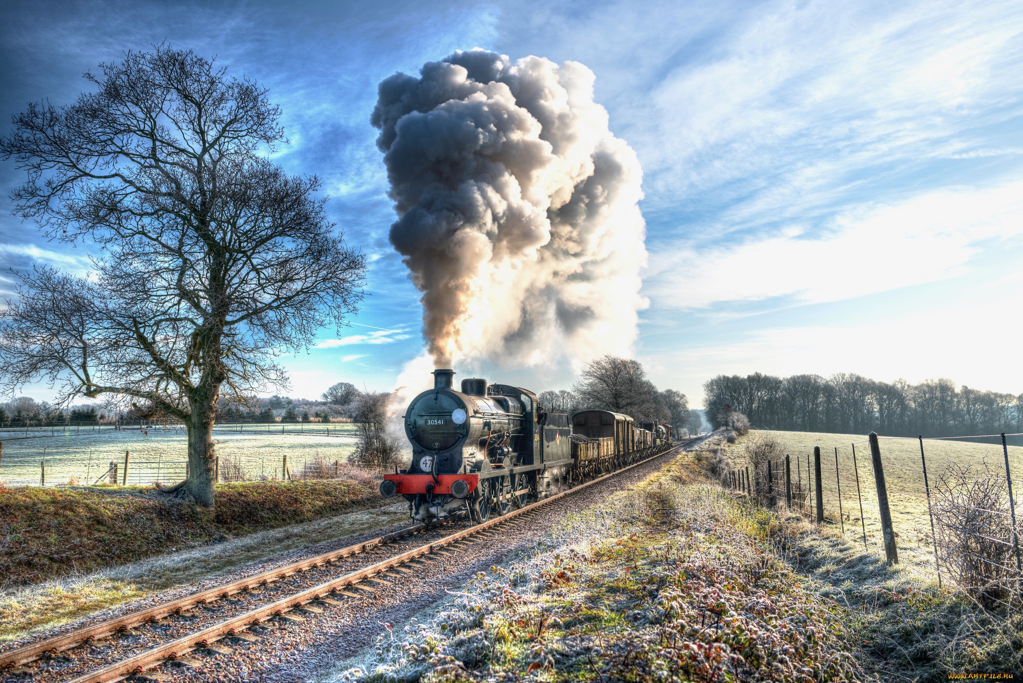 техника, паровозы, состав, локомотив