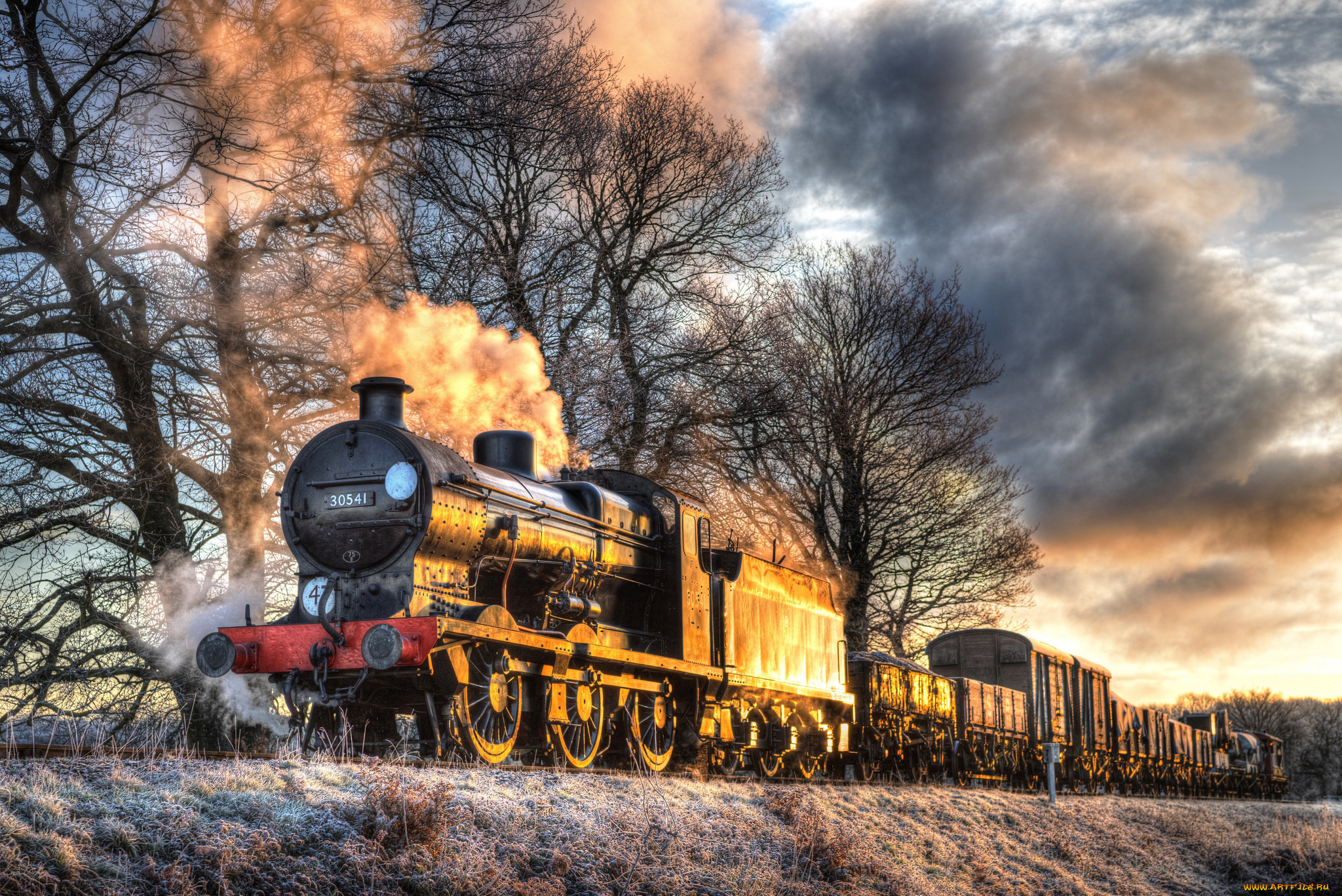 техника, паровозы, состав, локомотив