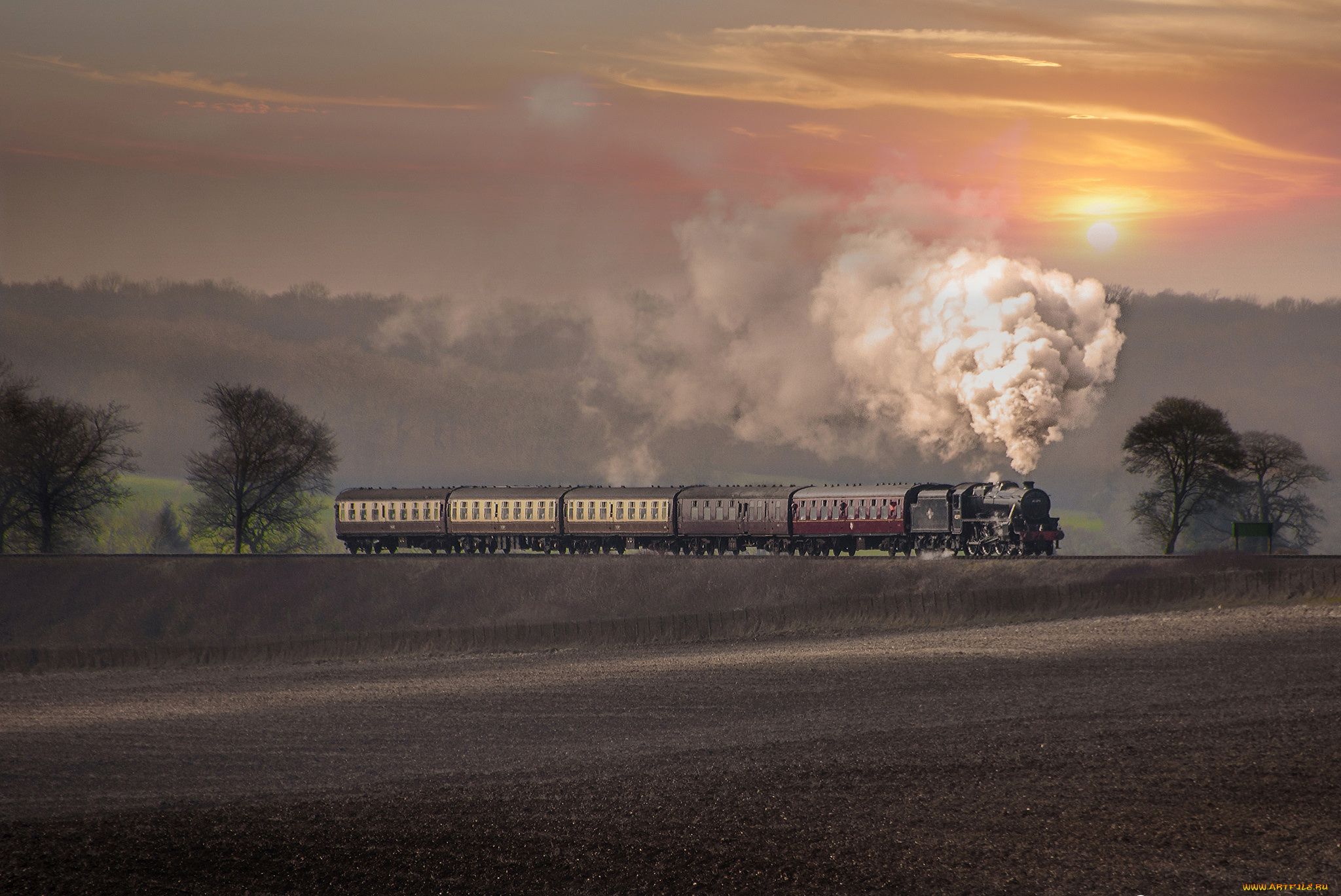 техника, паровозы, состав, локомотив
