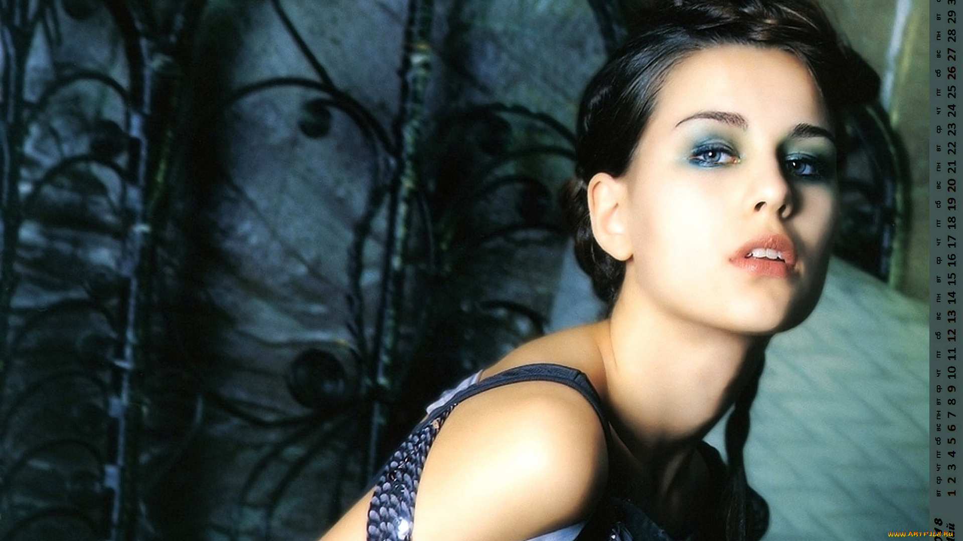 календари, девушки, лицо, взгляд