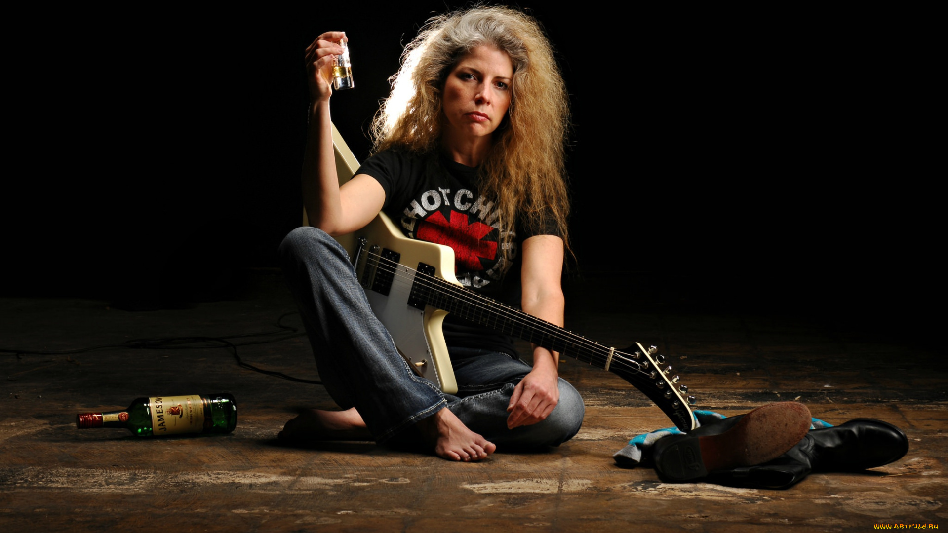 музыка, -другое, гитара, бутылка, женщина, marynell