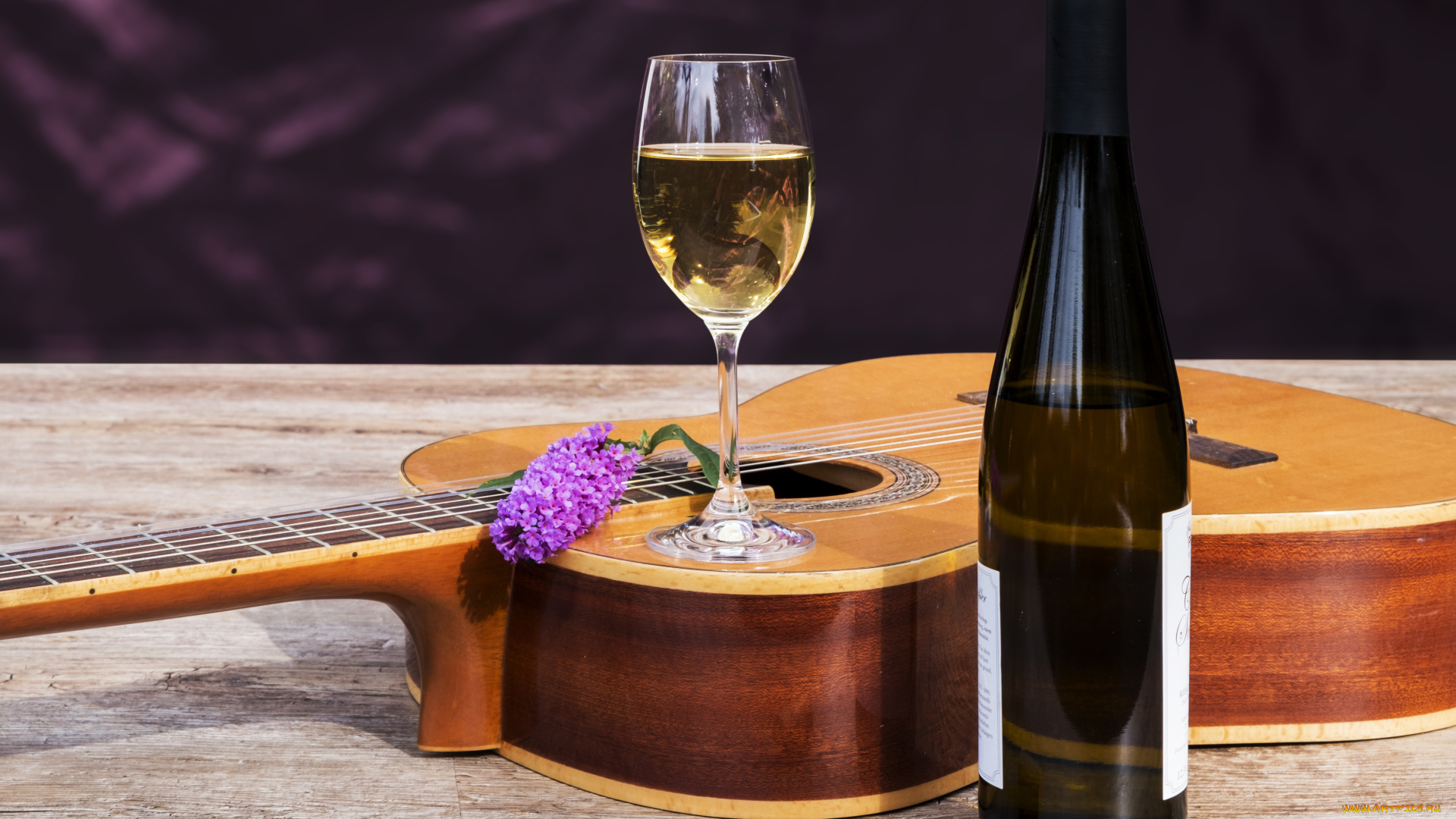 музыка, -музыкальные, инструменты, бокал, бутылка, гитара