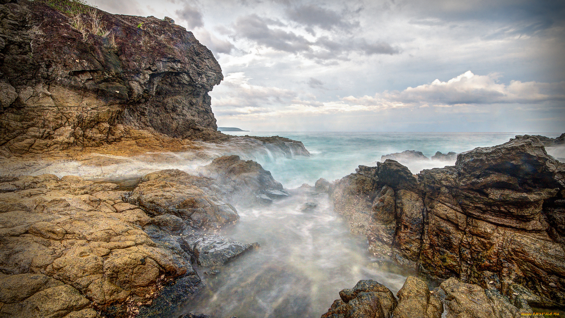 природа, побережье, простор