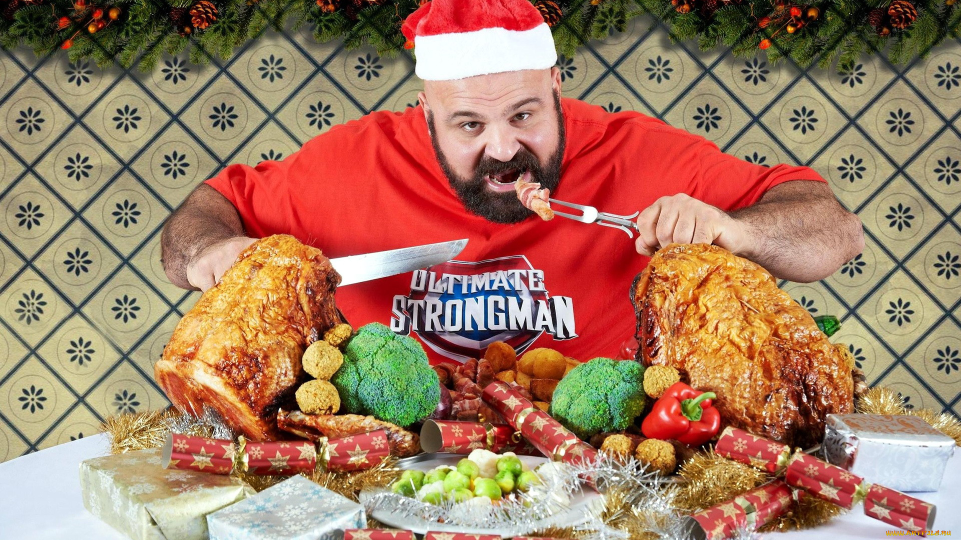 юмор, и, приколы, мужчина, мясо, праздник, хлопушки