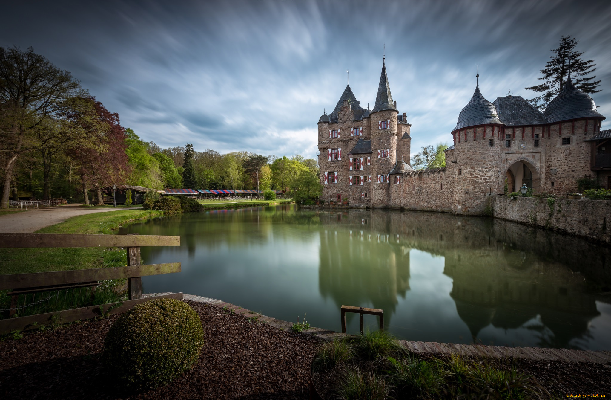 burg, satzvey, города, замки, германии, простор