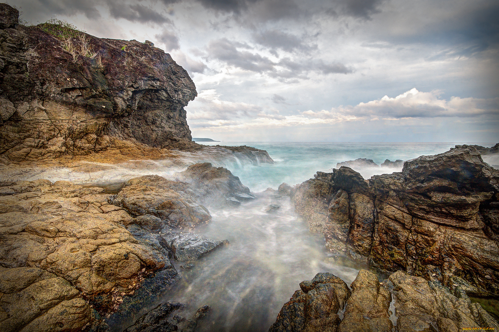 природа, побережье, простор