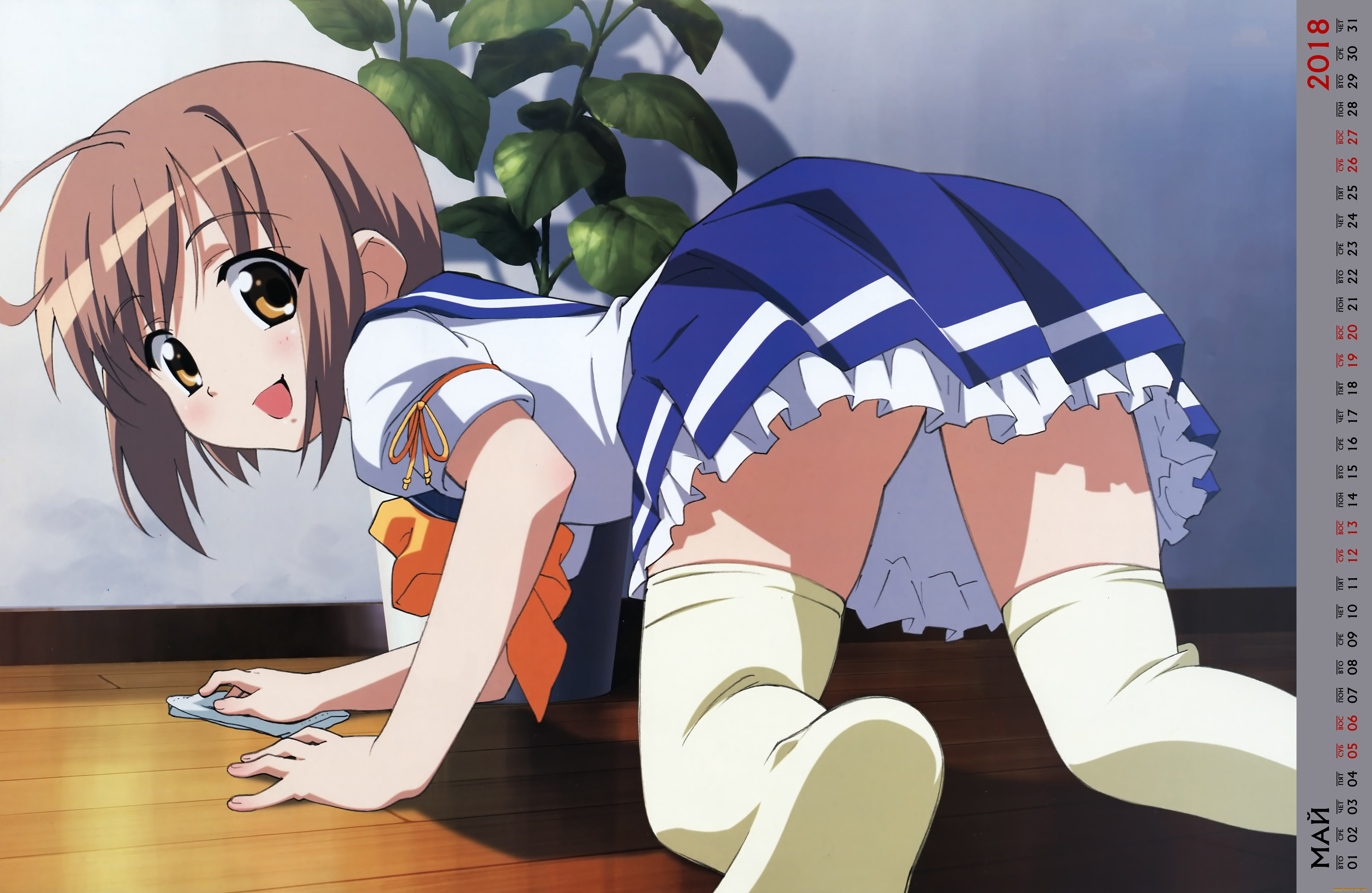 календари, аниме, взгляд, девочка