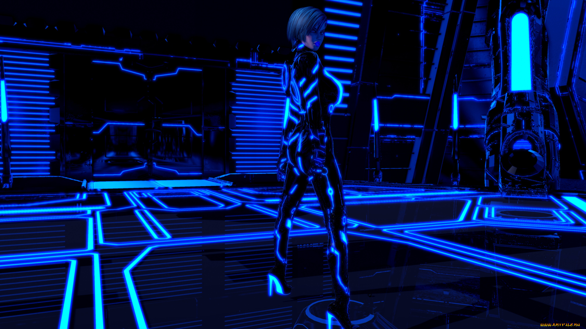 3д, графика, фантазия, , fantasy, девушка, взгляд, фон